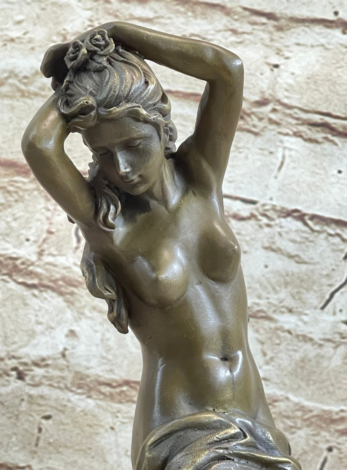 100% Solid Genuine Bronze Sculpture of Nude Woman Museum Quality Artwork Sale