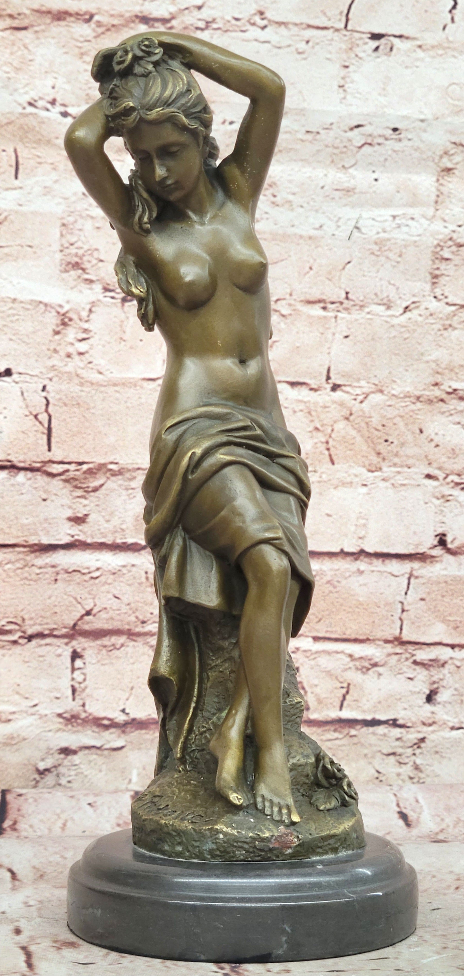 100% Solid Genuine Bronze Sculpture of Nude Woman Museum Quality Artwork Sale