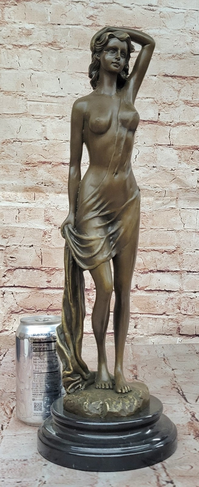 SEXY SEDUCTIVE NUDE GIRL BRONZE SCULPTURE SIGNED EROTIC HOT CAST EROTIC NAKED