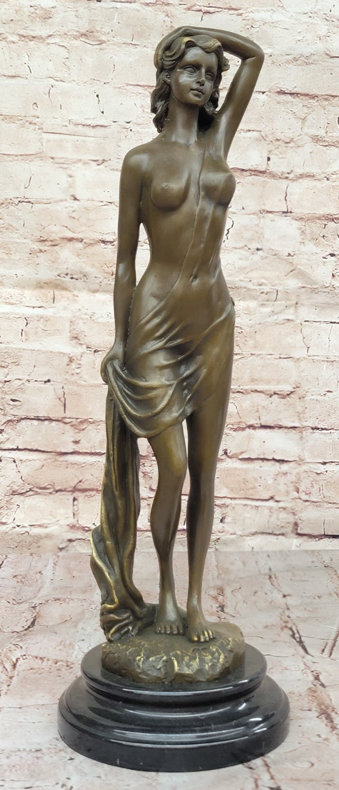 SEXY SEDUCTIVE NUDE GIRL BRONZE SCULPTURE SIGNED EROTIC HOT CAST EROTIC NAKED