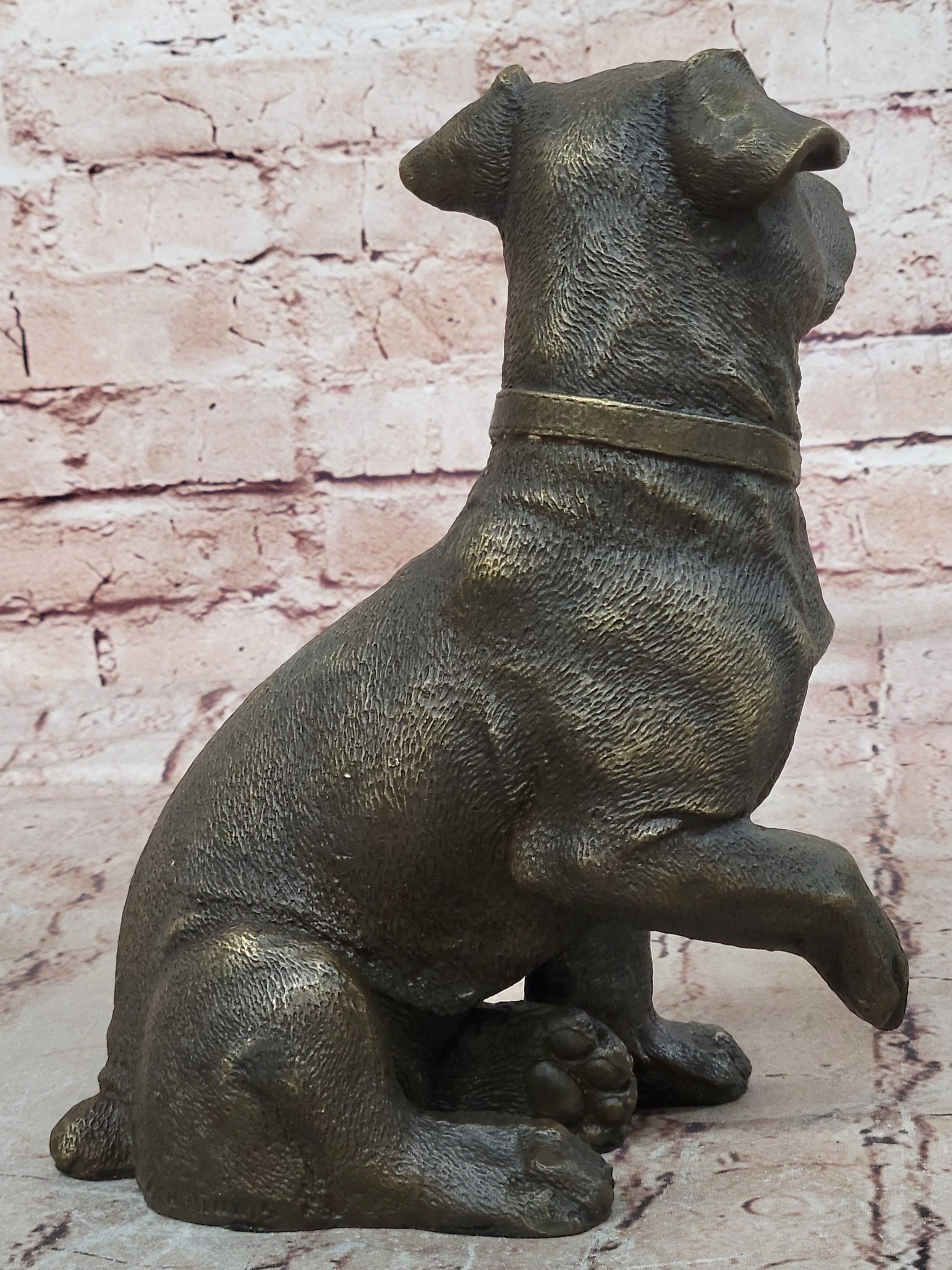 Adorable Labrador puppy Bronze Art Deco Sculpture Figurine Dog Statue Decor