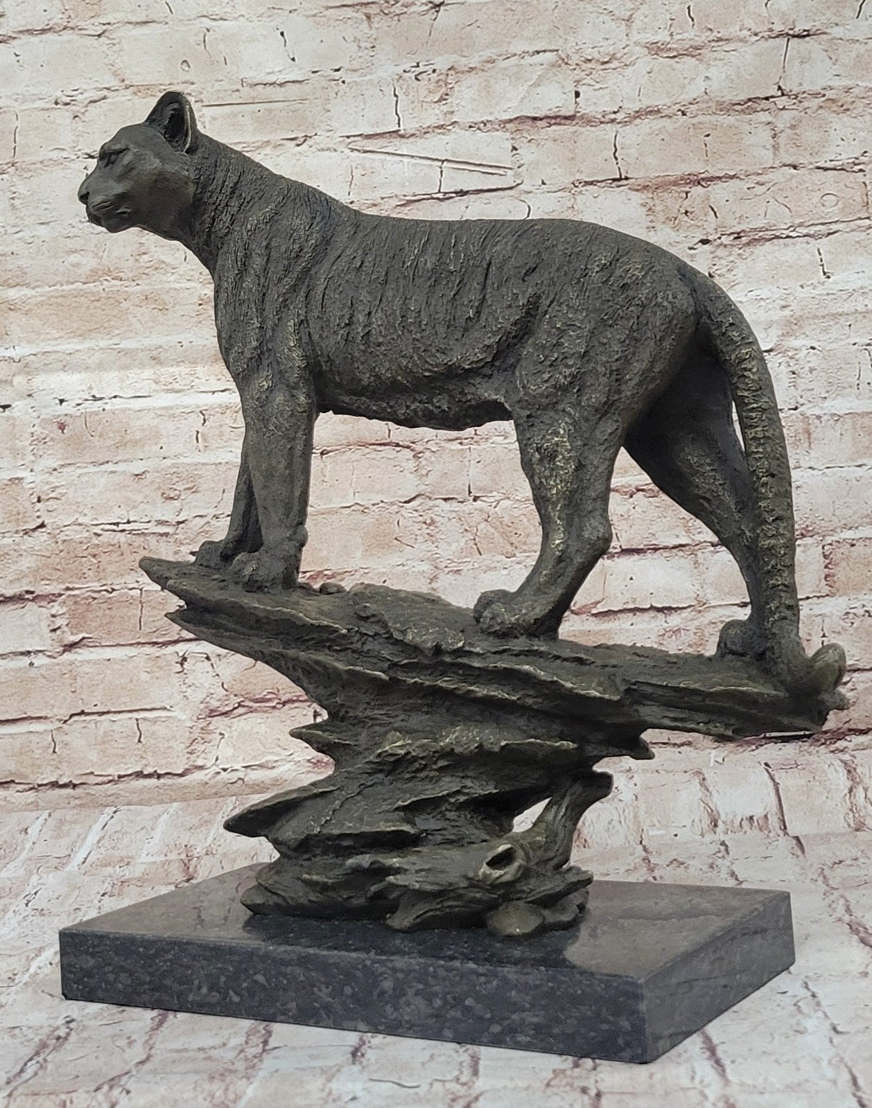 Jaguar Panther Leopard Cougar Big Cat Collector Artwork Bronze Statue Bugatti