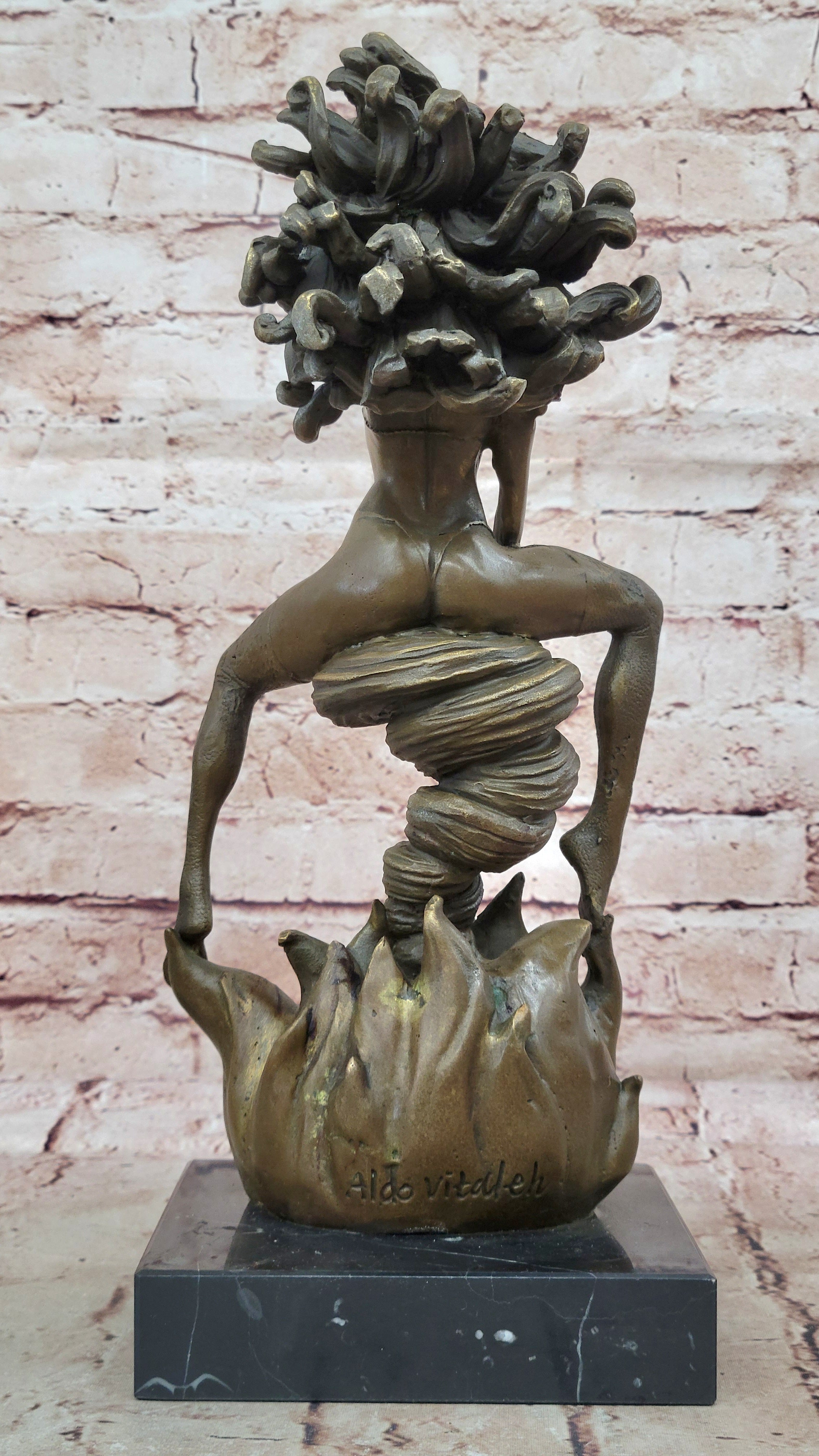 MEDUSA Mythical Snake Lady Style Nude Female Sculpture Naked Statue Bronze Decor