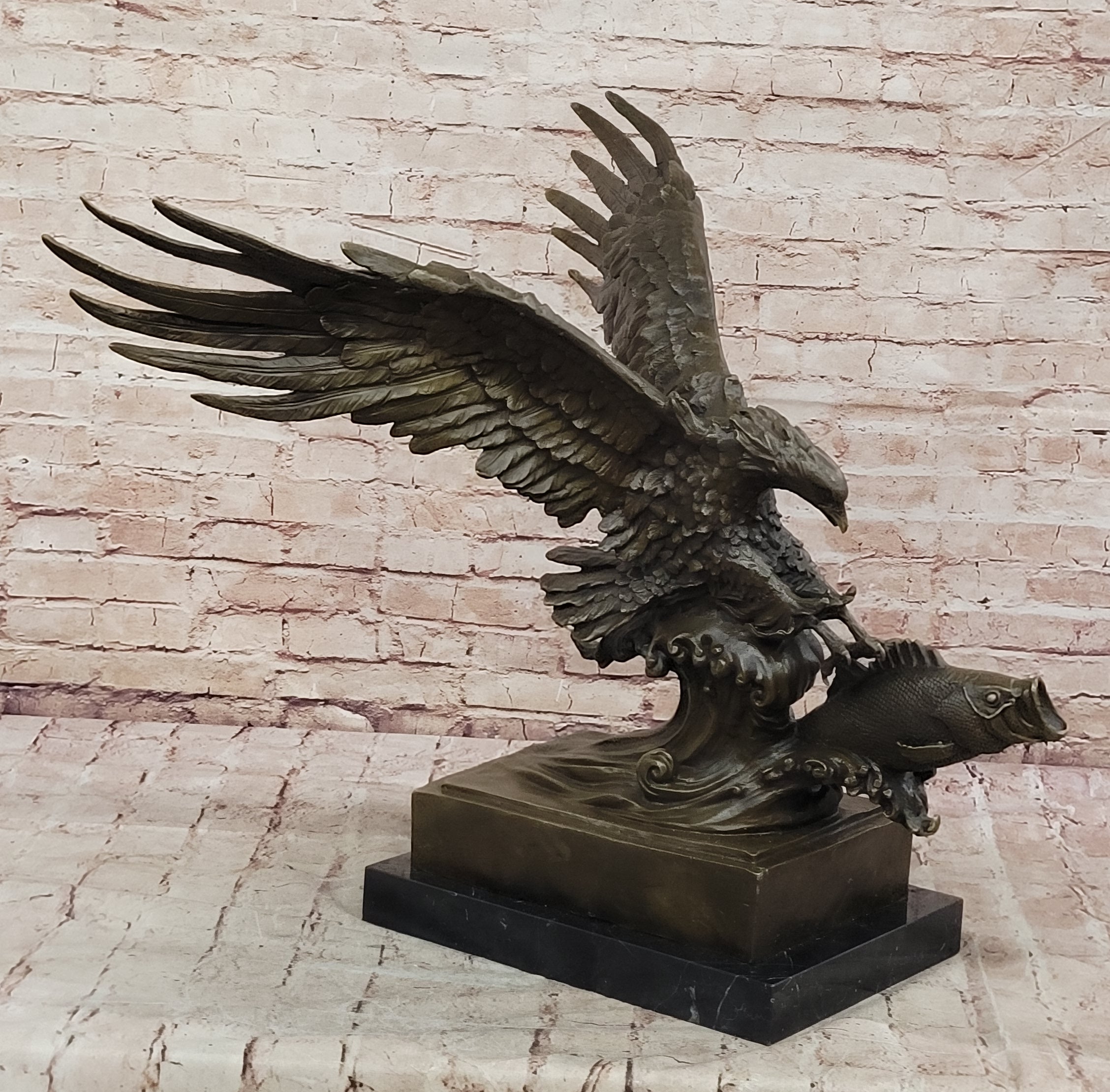 Incredible American Eagle Bronze Sculpture by Milo - Magnificent Wildlife Artwork with Stunning Detail