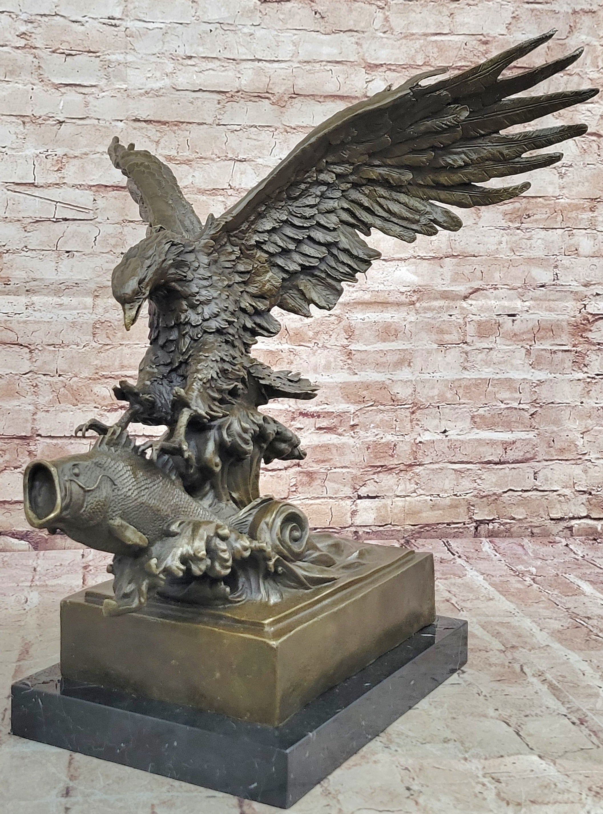 Incredible American Eagle Bronze Sculpture by Milo - Magnificent Wildlife Artwork with Stunning Detail