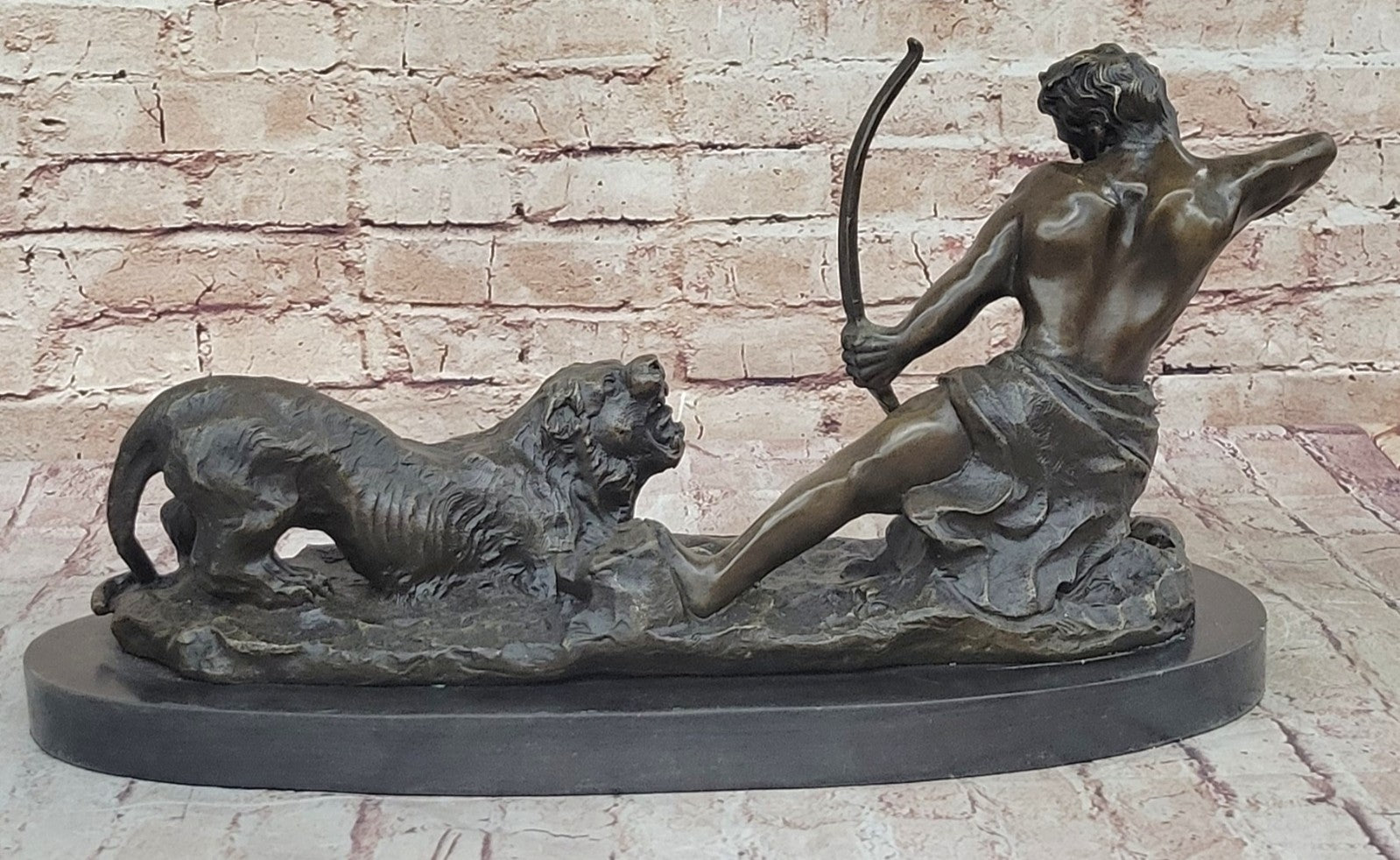 Man Bow Hercules Archer Greek Myth Deco Gift Bronze Sculpture Statue Figurine T