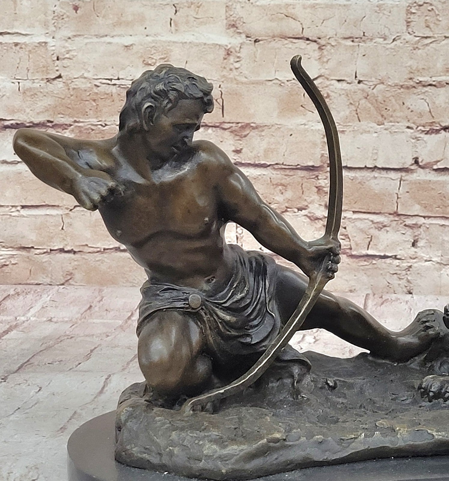 Man Bow Hercules Archer Greek Myth Deco Gift Bronze Sculpture Statue Figurine T