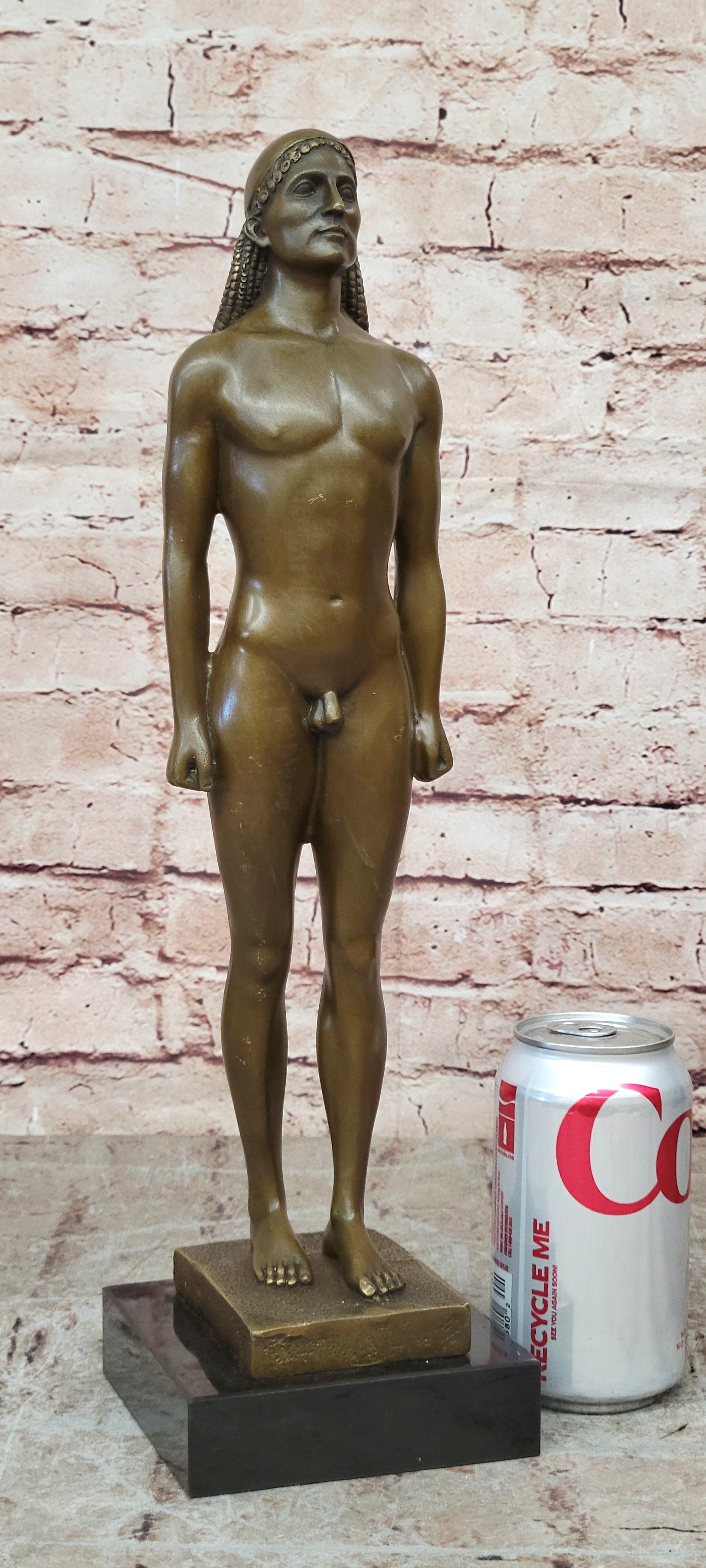 Hot Cast Bronze Sculpture of a Kouros Male Prince Art Statue Figurine Lost Wax Method