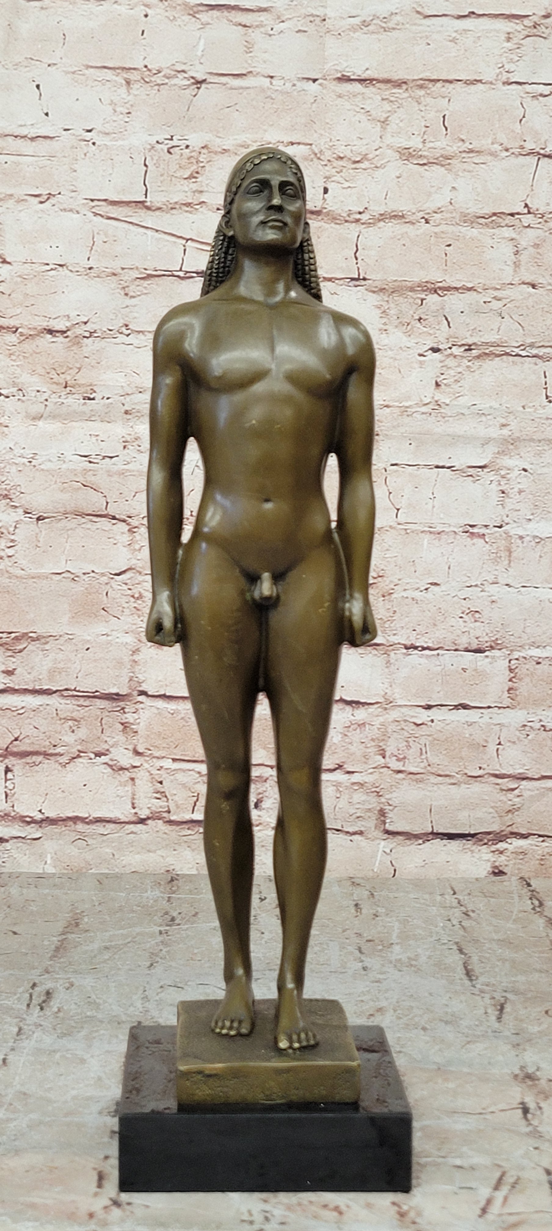 Hot Cast Bronze Sculpture of a Kouros Male Prince Art Statue Figurine Lost Wax Method