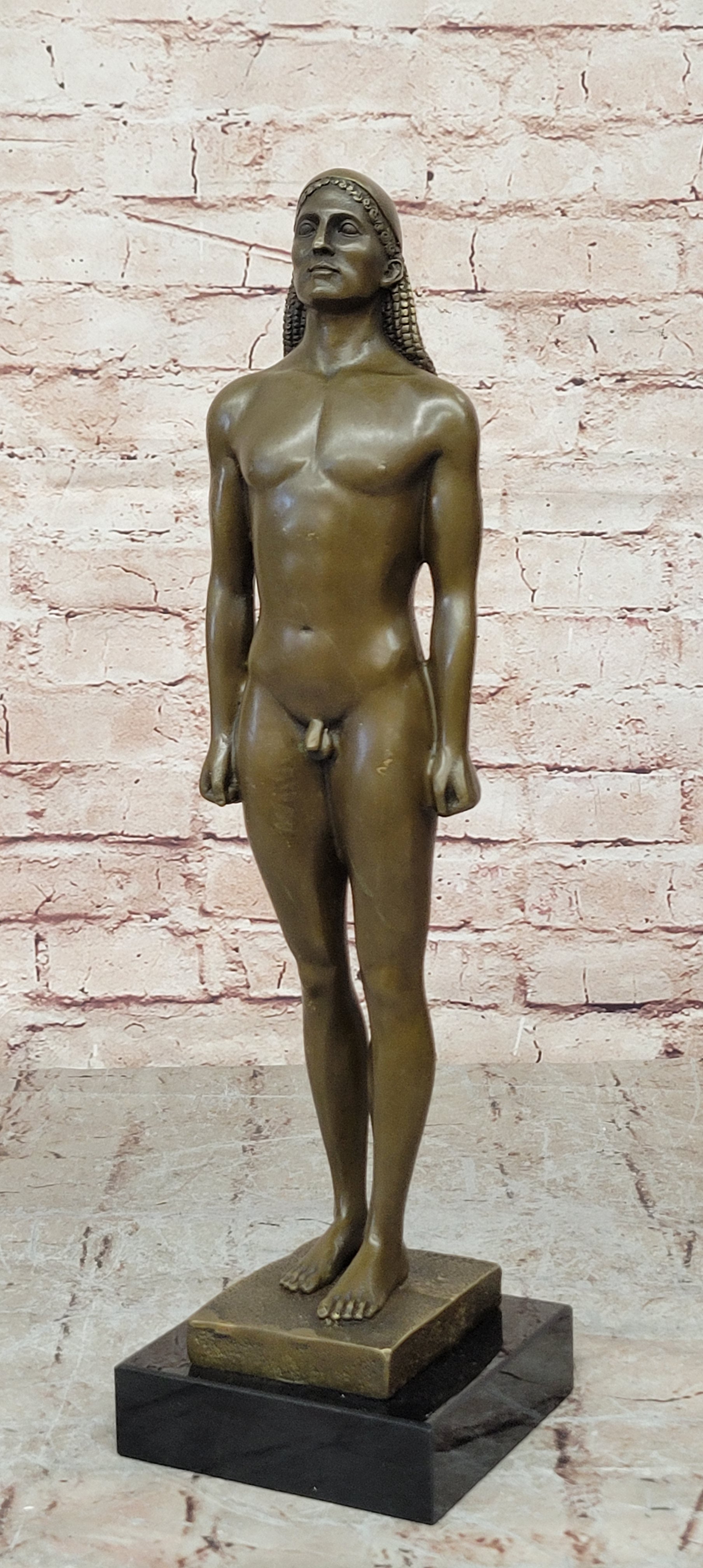 Hot Cast Bronze Sculpture of a Kouros Male Prince Art Statue Figurine Lost Wax Method