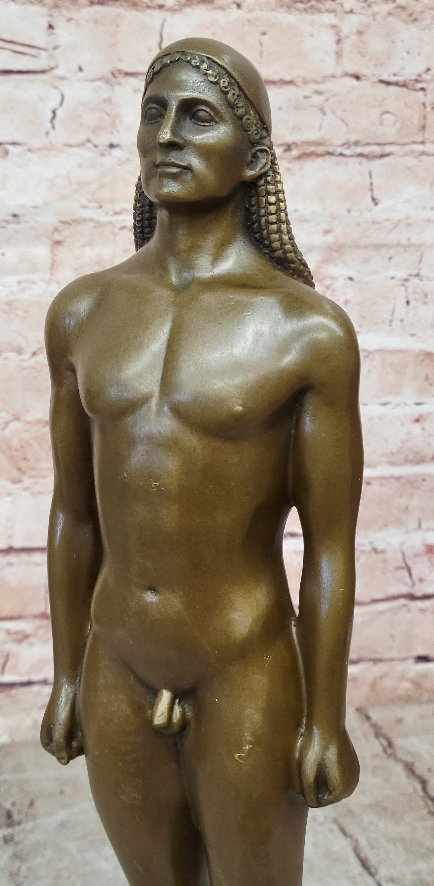 Hot Cast Bronze Sculpture of a Kouros Male Prince Art Statue Figurine Lost Wax Method