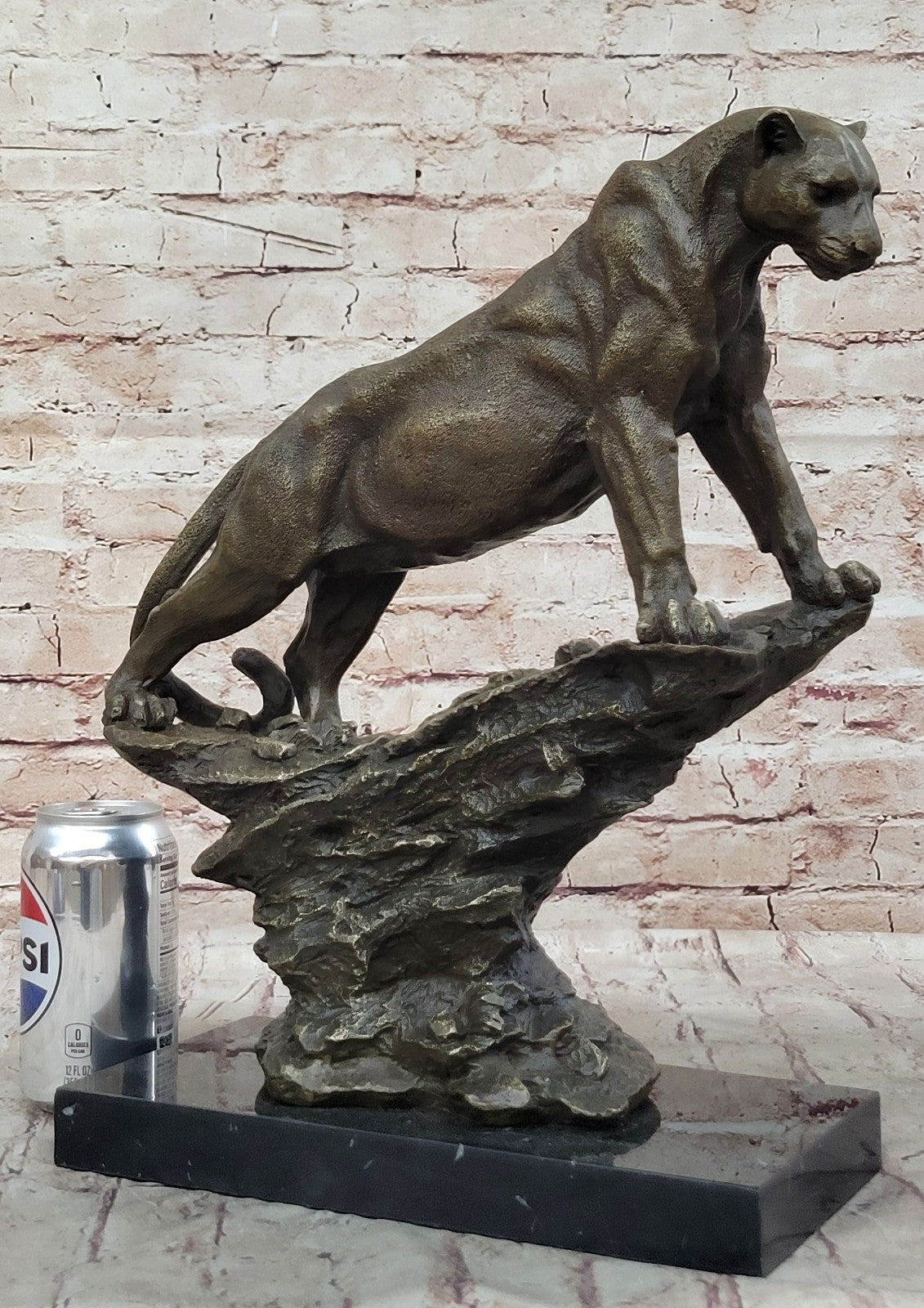 Jaguar Panther Leopard Cougar Big Cat Collector Artwork Bronze Marble Statue