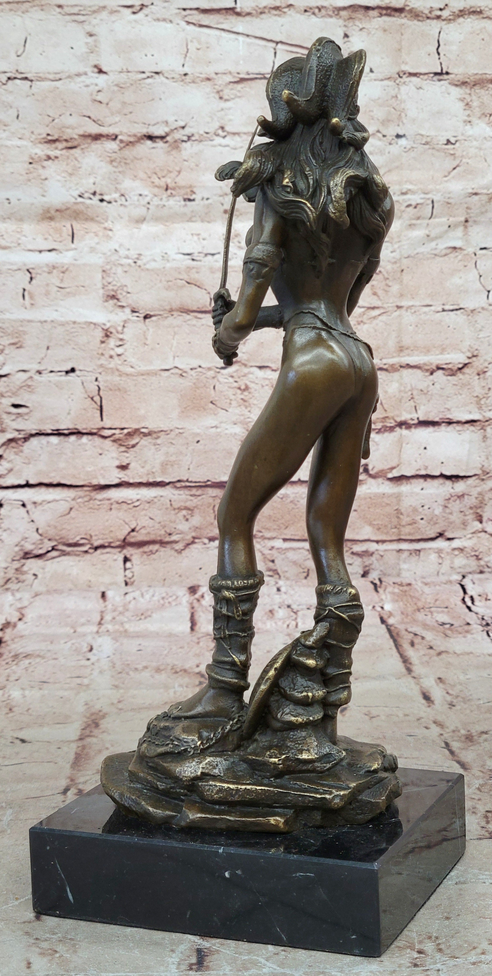 Handcrafted bronze sculpture SALE Female Amazonian Sexy Vitaleh Original Signed
