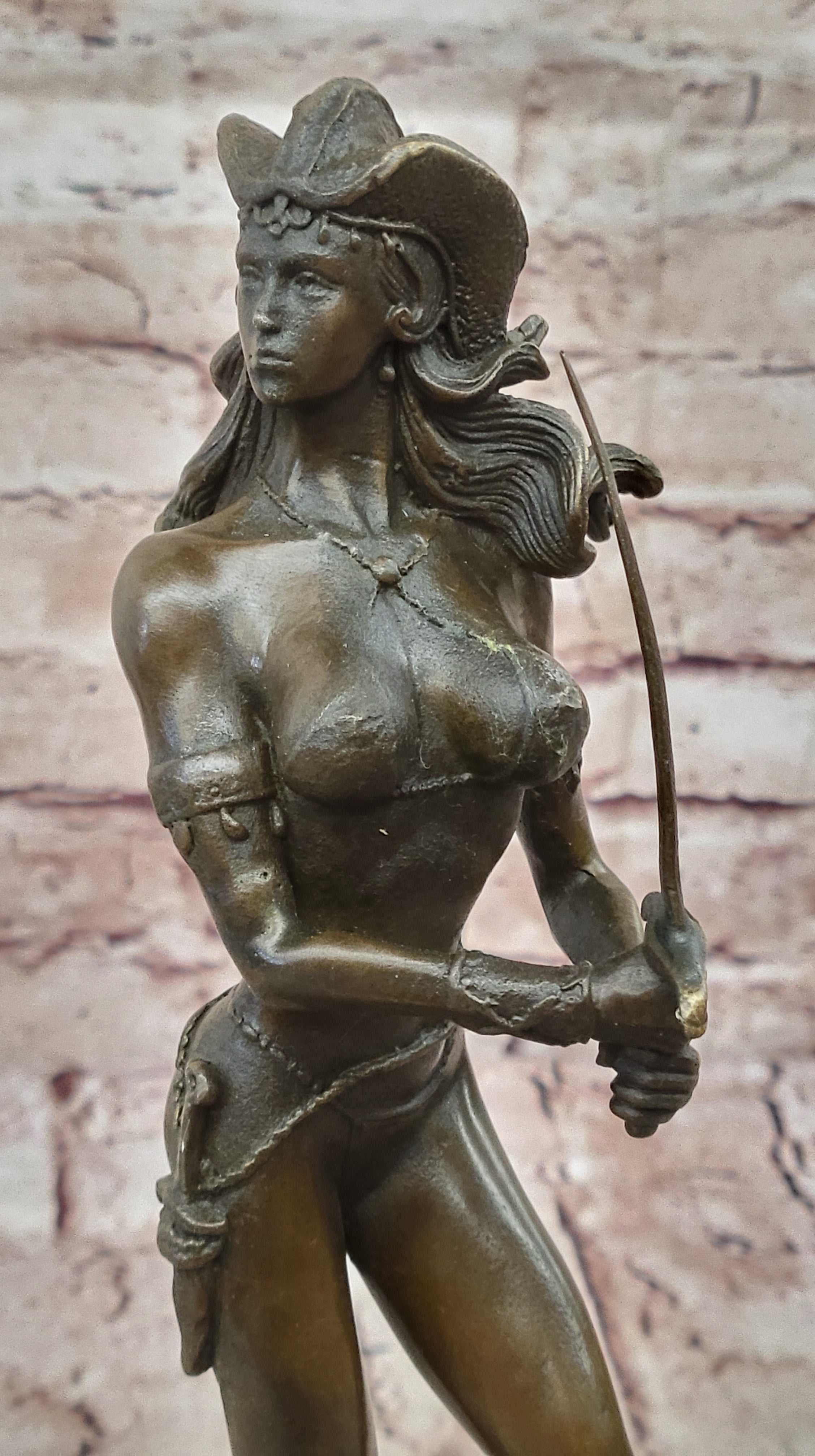 Handcrafted bronze sculpture SALE Female Amazonian Sexy Vitaleh Original Signed