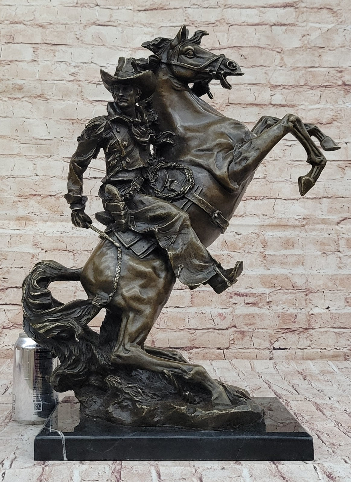 Miguel Lopez Large Original Western Bronze Sculpture Twister Signed Cowboy Horse