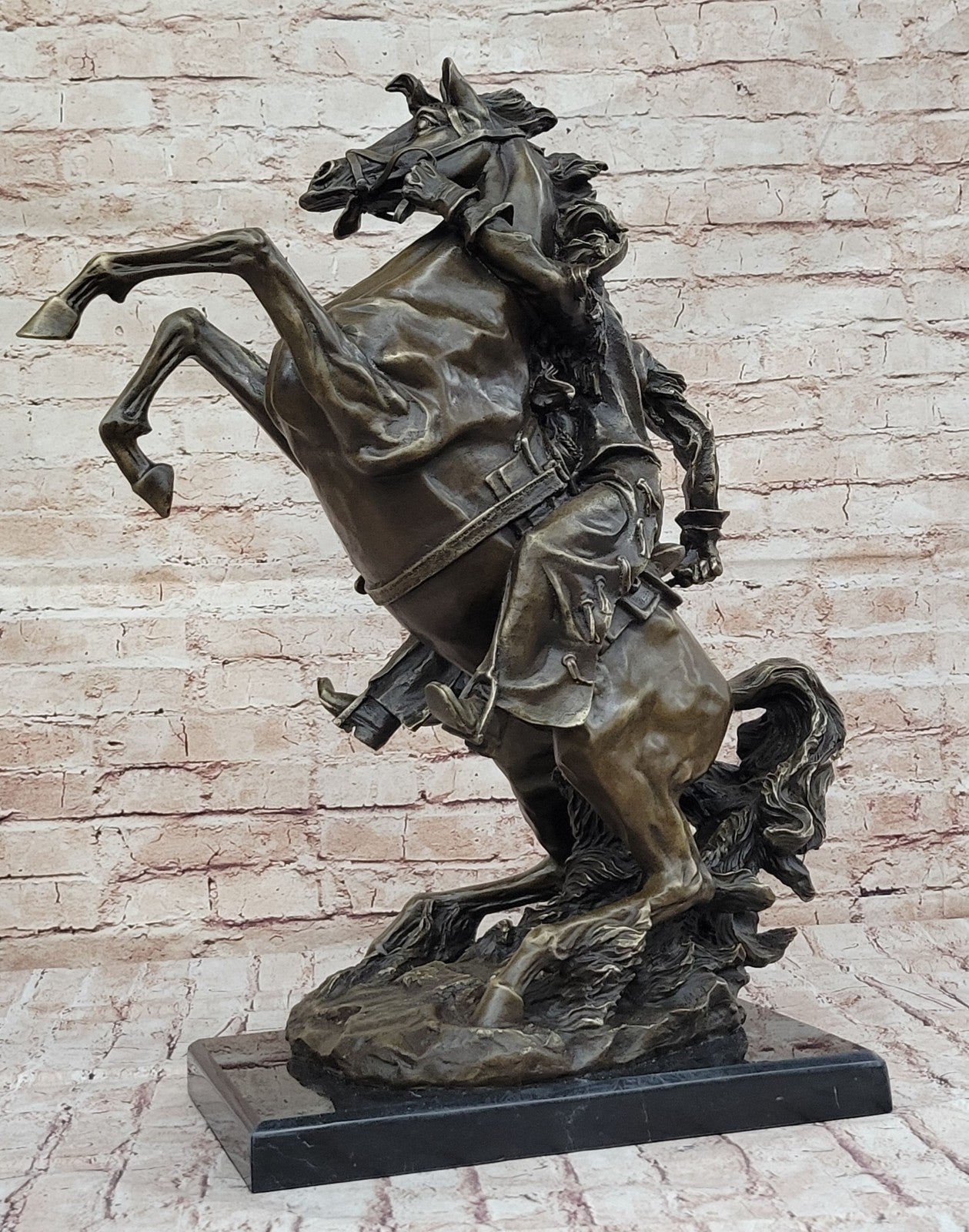 Miguel Lopez Large Original Western Bronze Sculpture Twister Signed Cowboy Horse