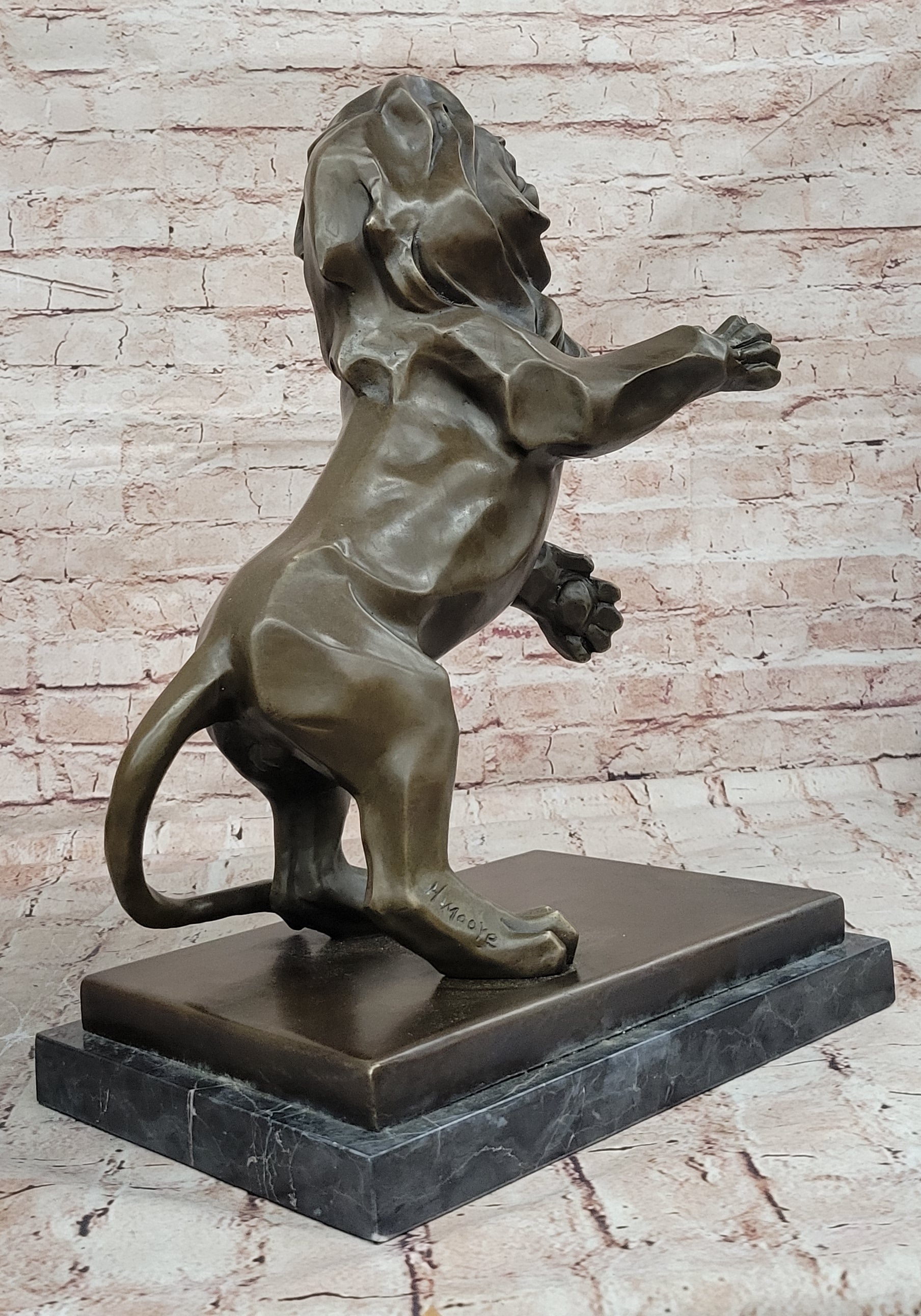 Henry More Real Bronze Lion Collector Edition Collectible Sculpture Figurine