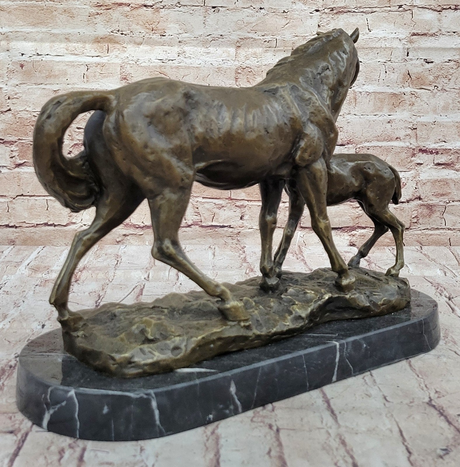 Bronze Marble Western Statue Horse Farm Sculpture LARGE Handcrafted Masterpiece