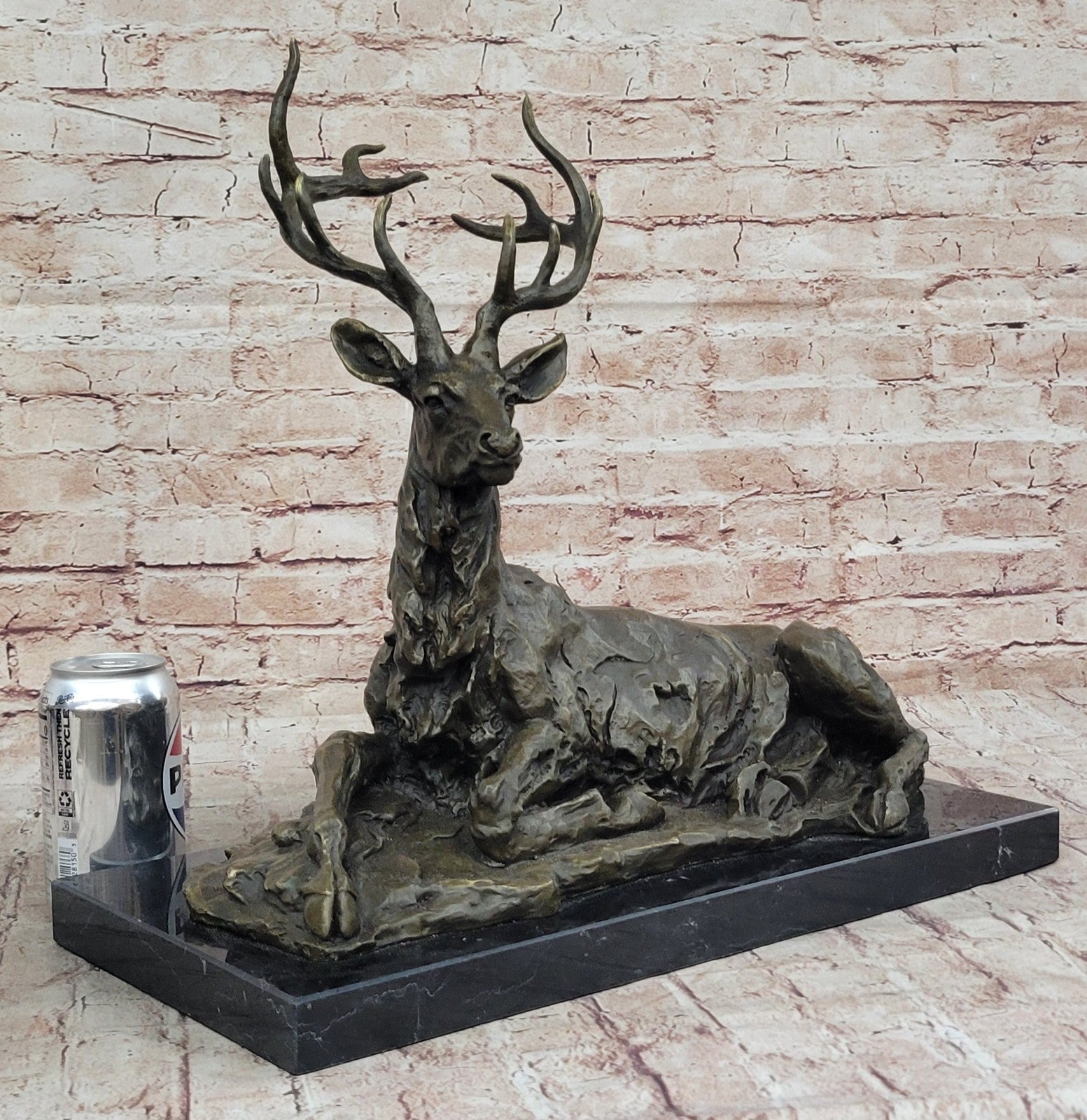 Buck Deer Elk Stag Wildlife Art Cabin Lodge Sportsman Art Bronze Marble Statue