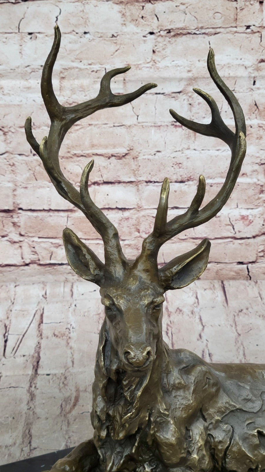 Buck Deer Elk Stag Wildlife Art Cabin Lodge Sportsman Art Bronze Marble Statue