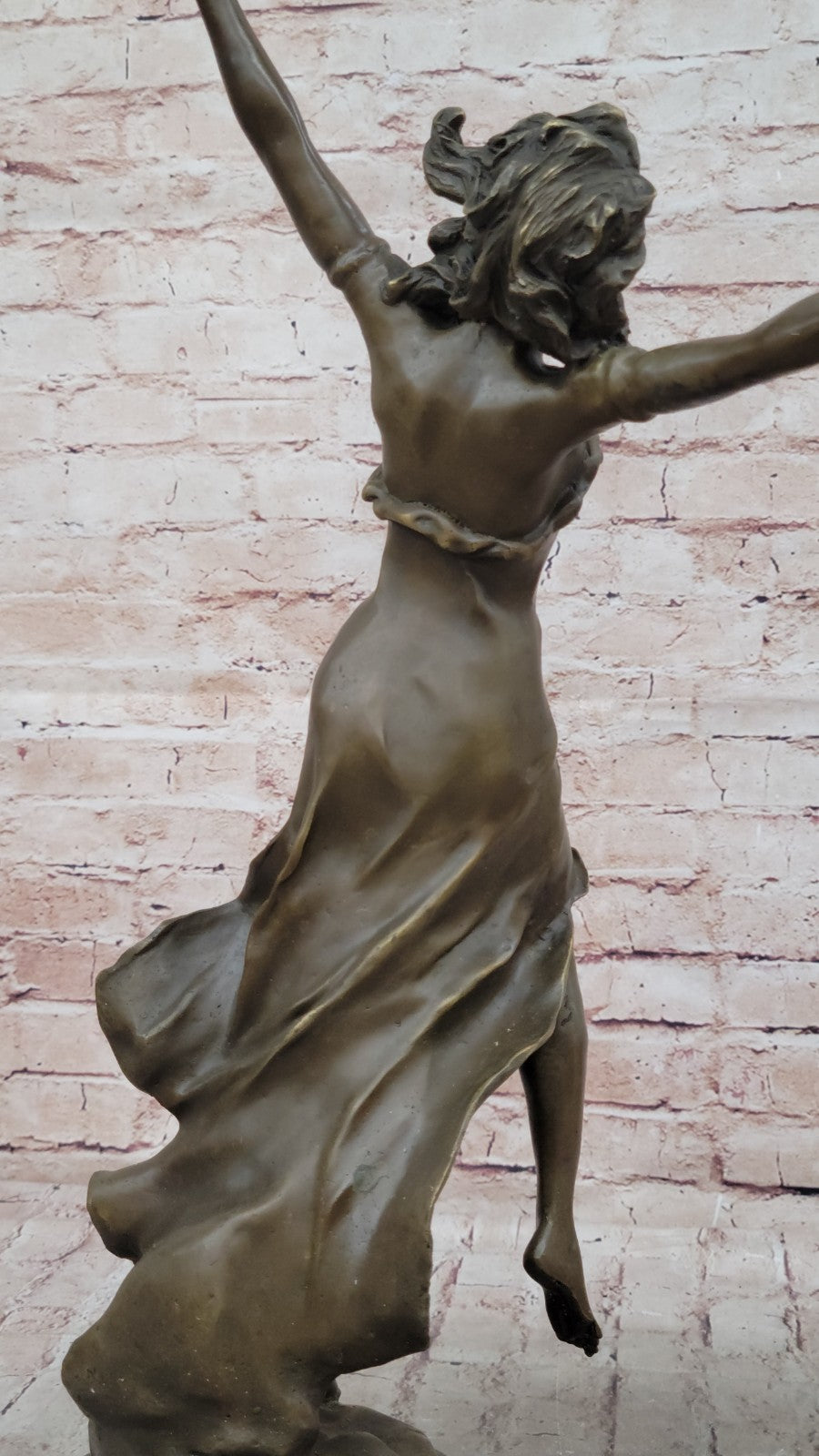 Art Nouveau Tambourine Dancer Bronze Sculpture Detailed Museum Quality Artwork