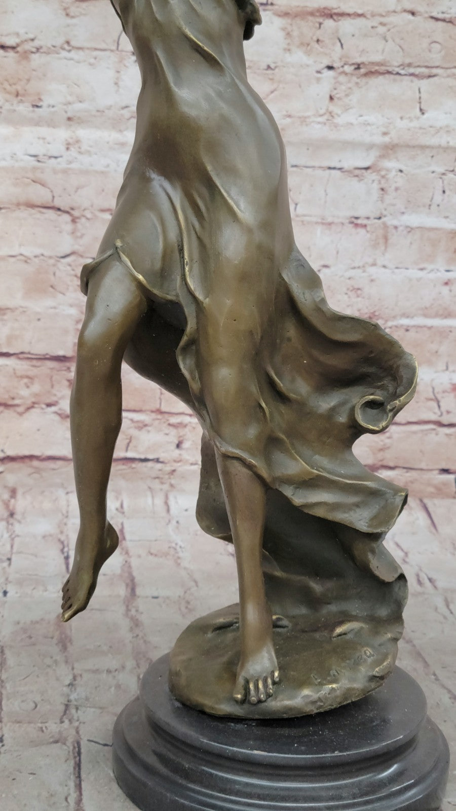 Art Nouveau Tambourine Dancer Bronze Sculpture Detailed Museum Quality Artwork