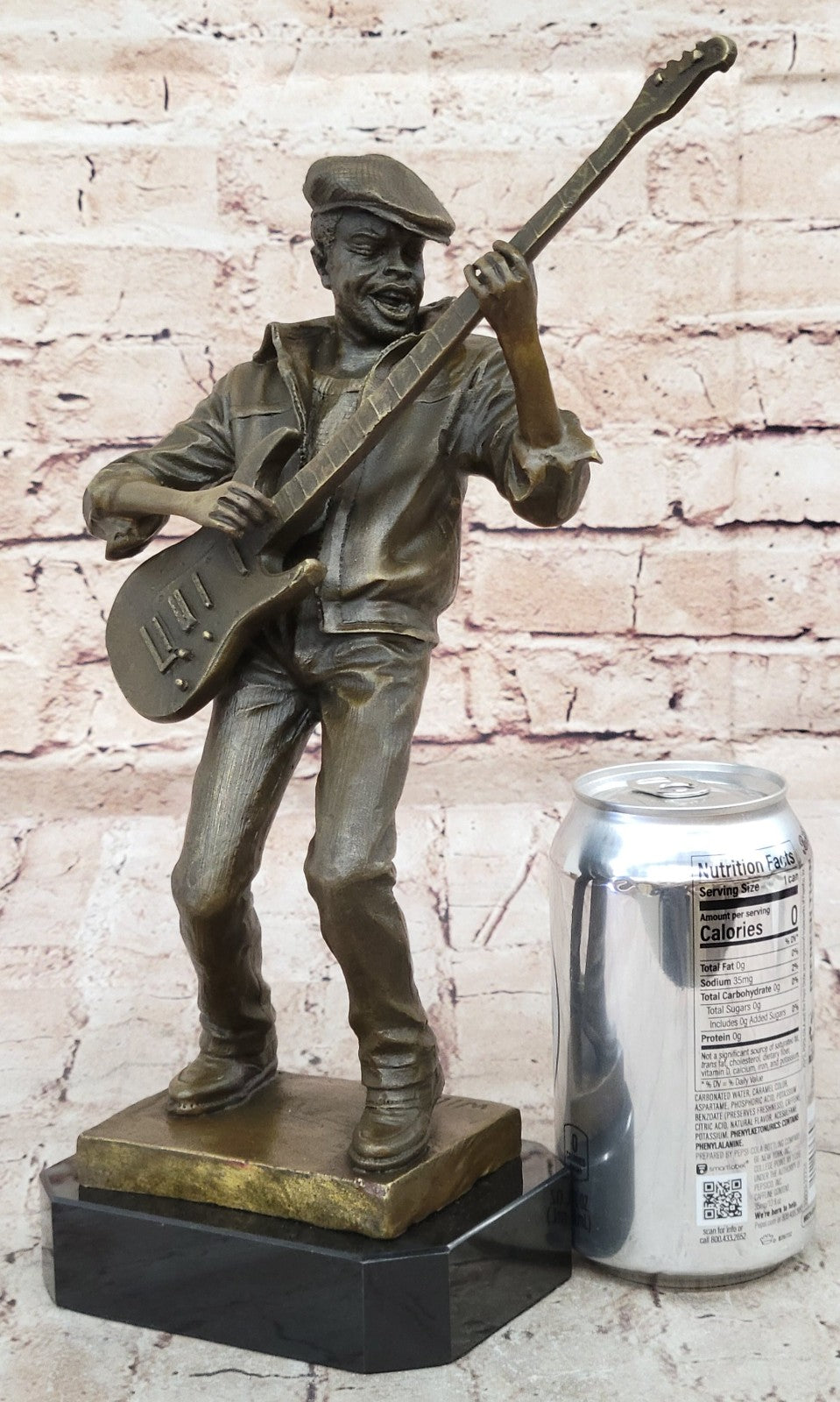 Jimmy Hendrix Playing Guitar Music Memorabilia Art Collector Bronze Sculpture