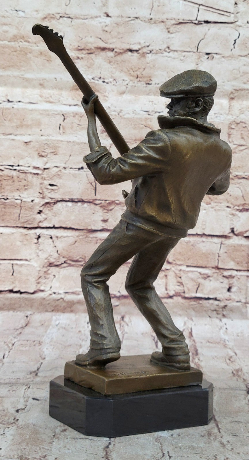 Jimmy Hendrix Playing Guitar Music Memorabilia Art Collector Bronze Sculpture