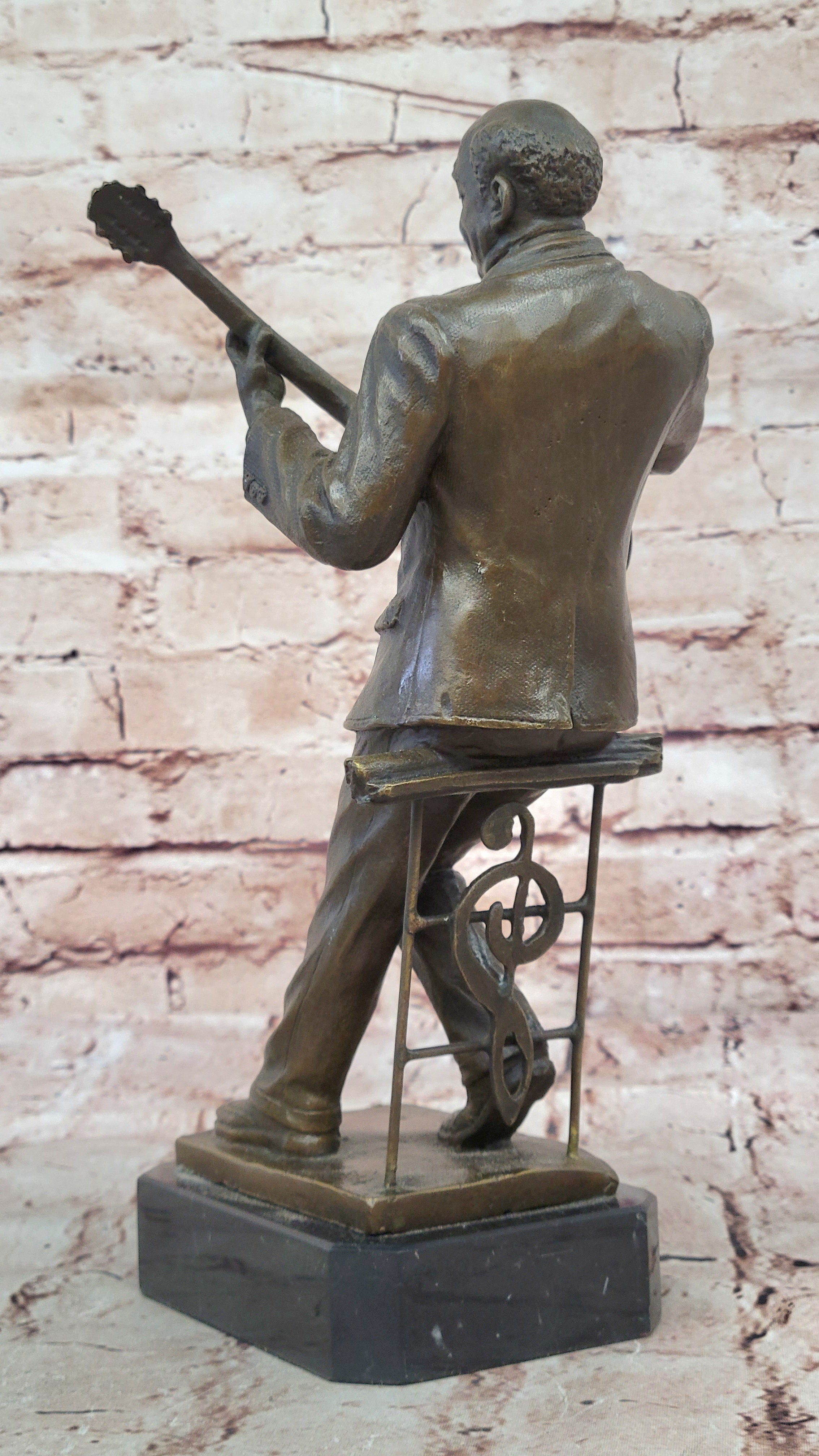 Bronze Musician Guitar Player Music Trophy Hot Cast Home Office Decoration Sale