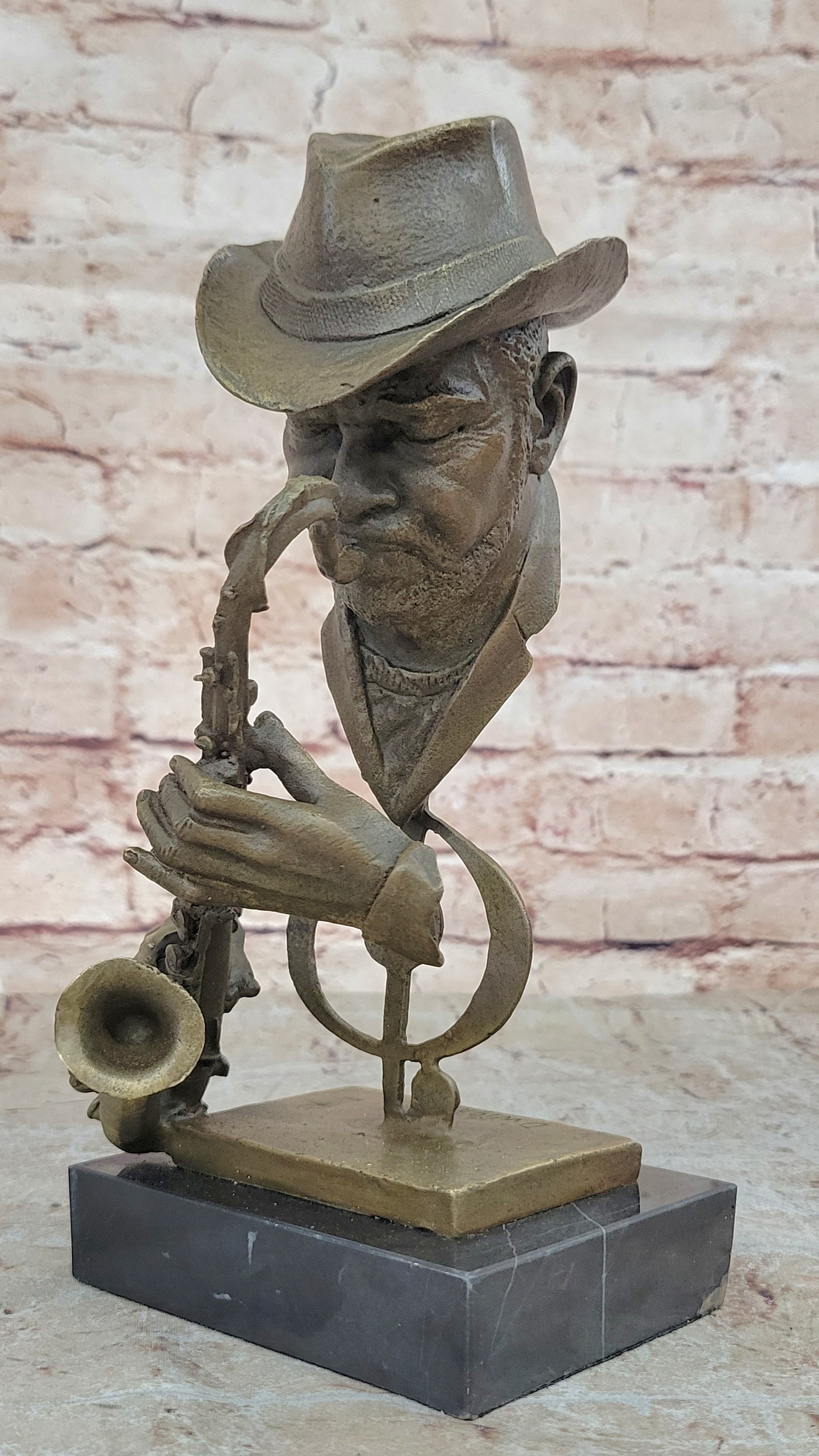 Bronze-metal-sculpture-Musician-Saxophone-Player-Hand-Made-by-Lost-Wax-Method