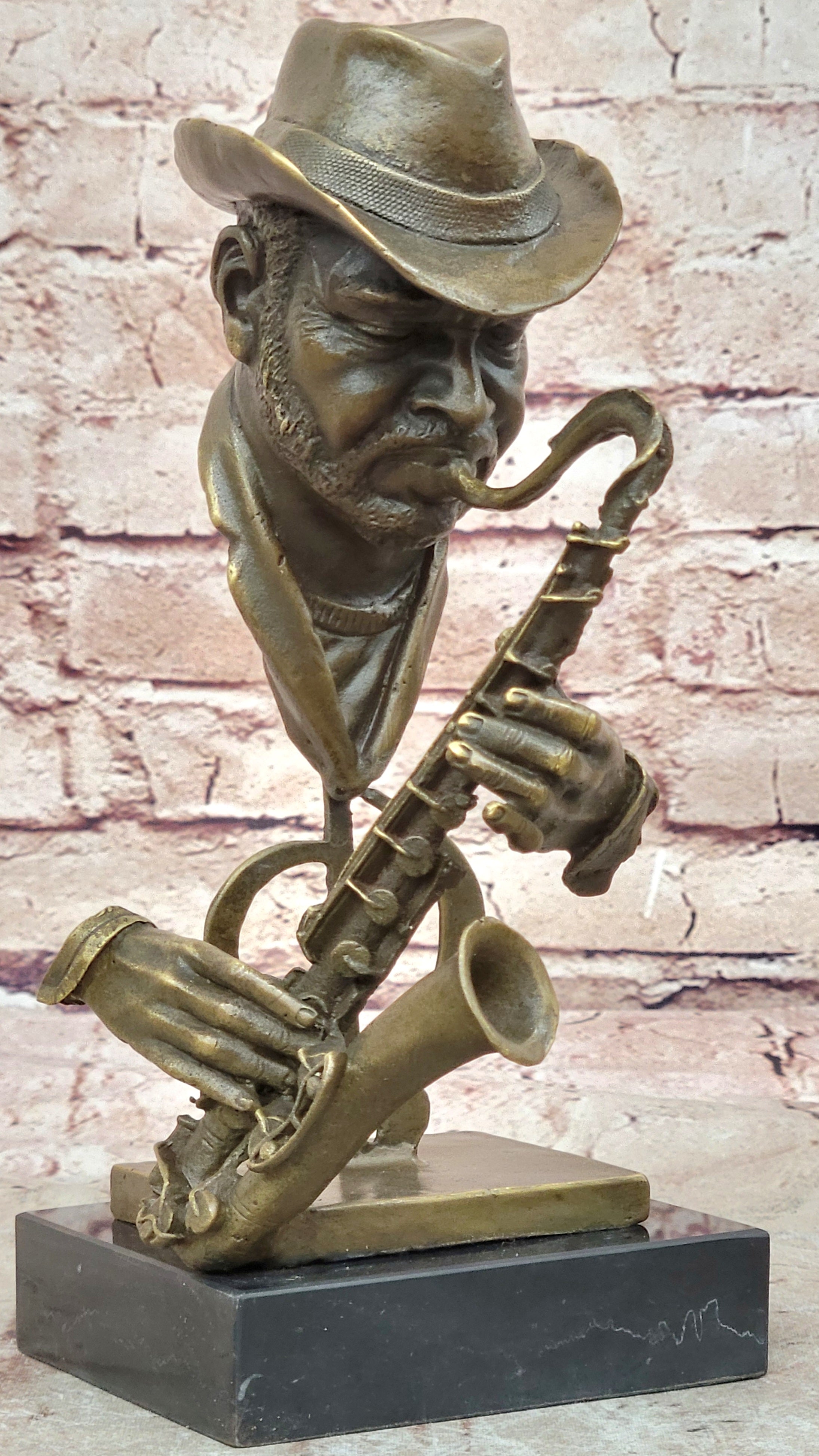 Bronze-metal-sculpture-Musician-Saxophone-Player-Hand-Made-by-Lost-Wax-Method