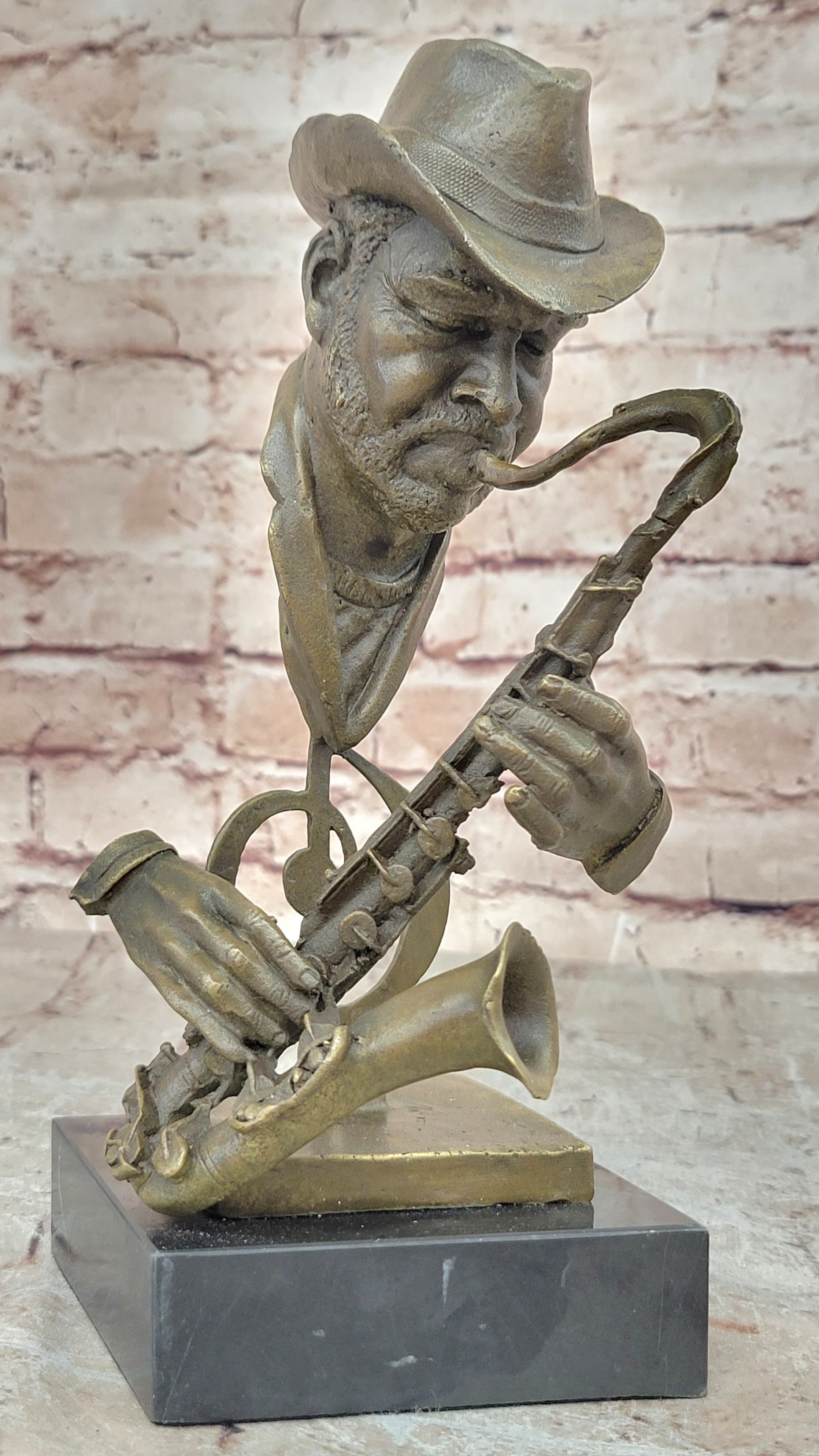 Bronze-metal-sculpture-Musician-Saxophone-Player-Hand-Made-by-Lost-Wax-Method