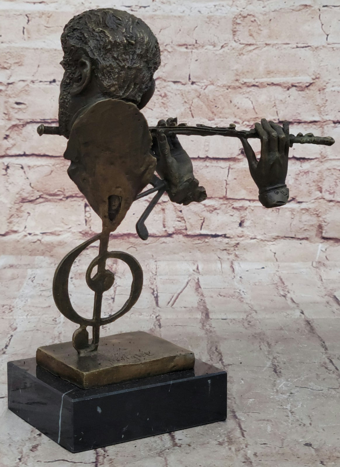 BRONZE MALE BAND MUSICIANS SAX GUITAR VIOLIN FLUTE CONDUCTOR VINTAGE ARTWORK