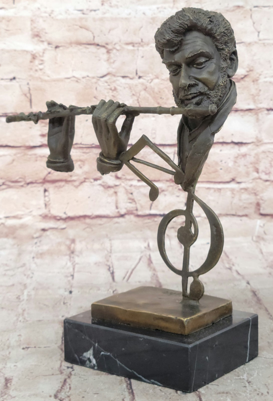BRONZE MALE BAND MUSICIANS SAX GUITAR VIOLIN FLUTE CONDUCTOR VINTAGE ARTWORK