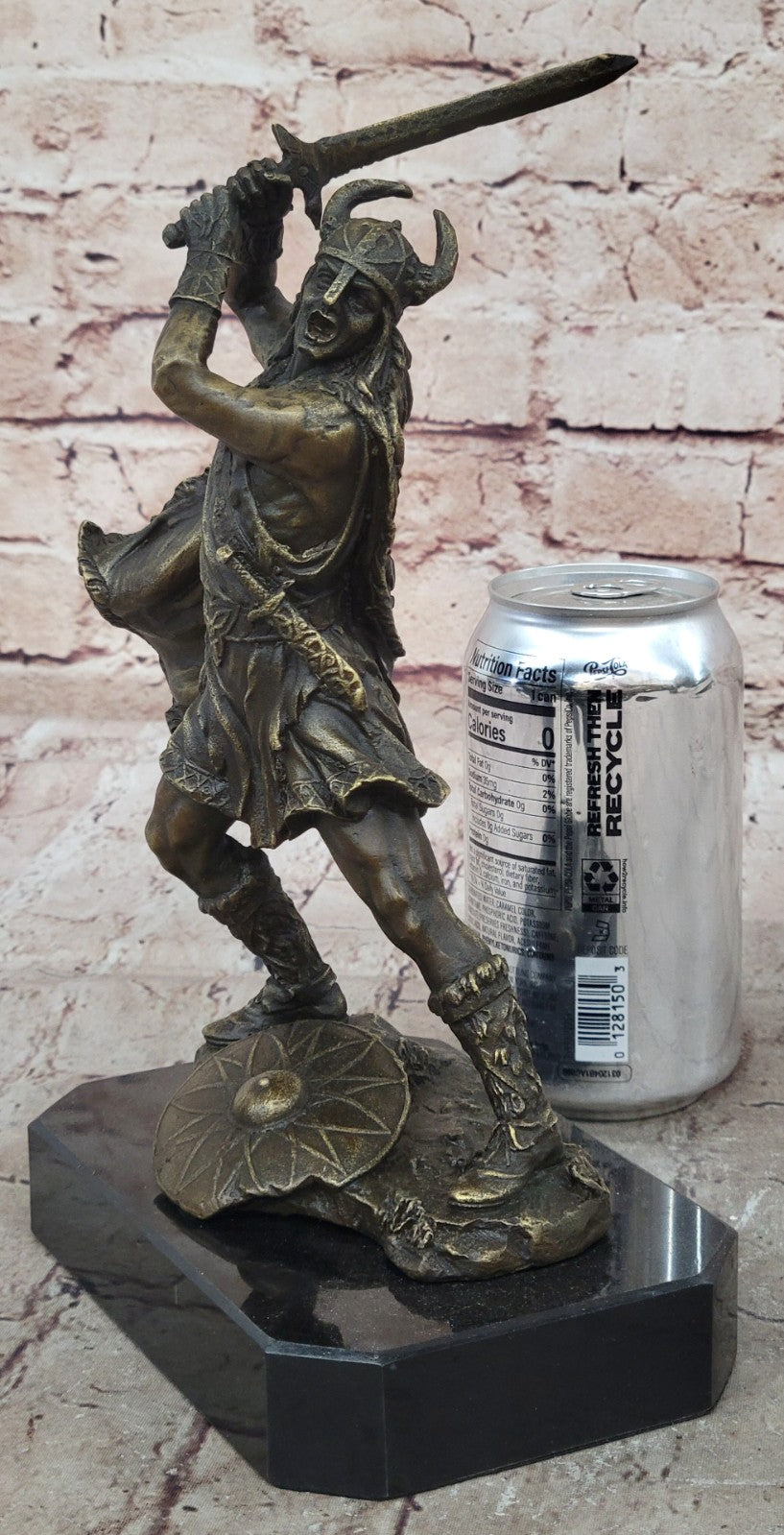 10" NEW VIKING WARRIOR Ready to Fight Statue / Sculpture Real Solid Bronze Statue