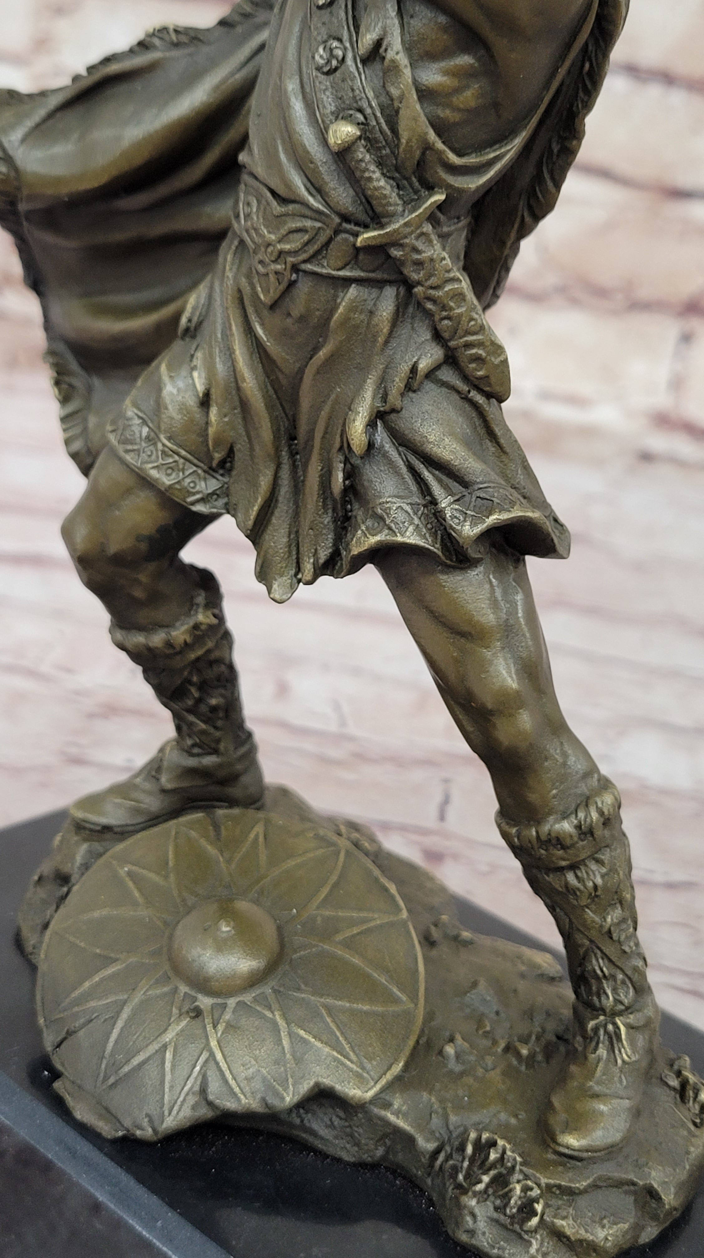 10" NEW VIKING WARRIOR Ready to Fight Statue / Sculpture Real Solid Bronze Statue