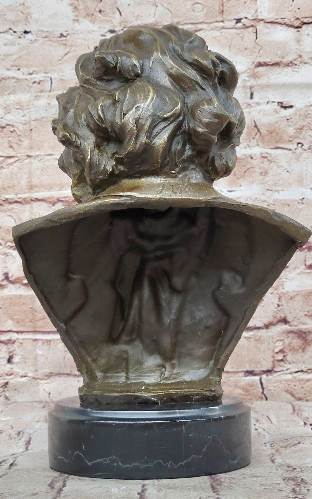 Handcrafted Detailed Beethoven Made by Lost Wax Method Beethoven Head Bronze Sta