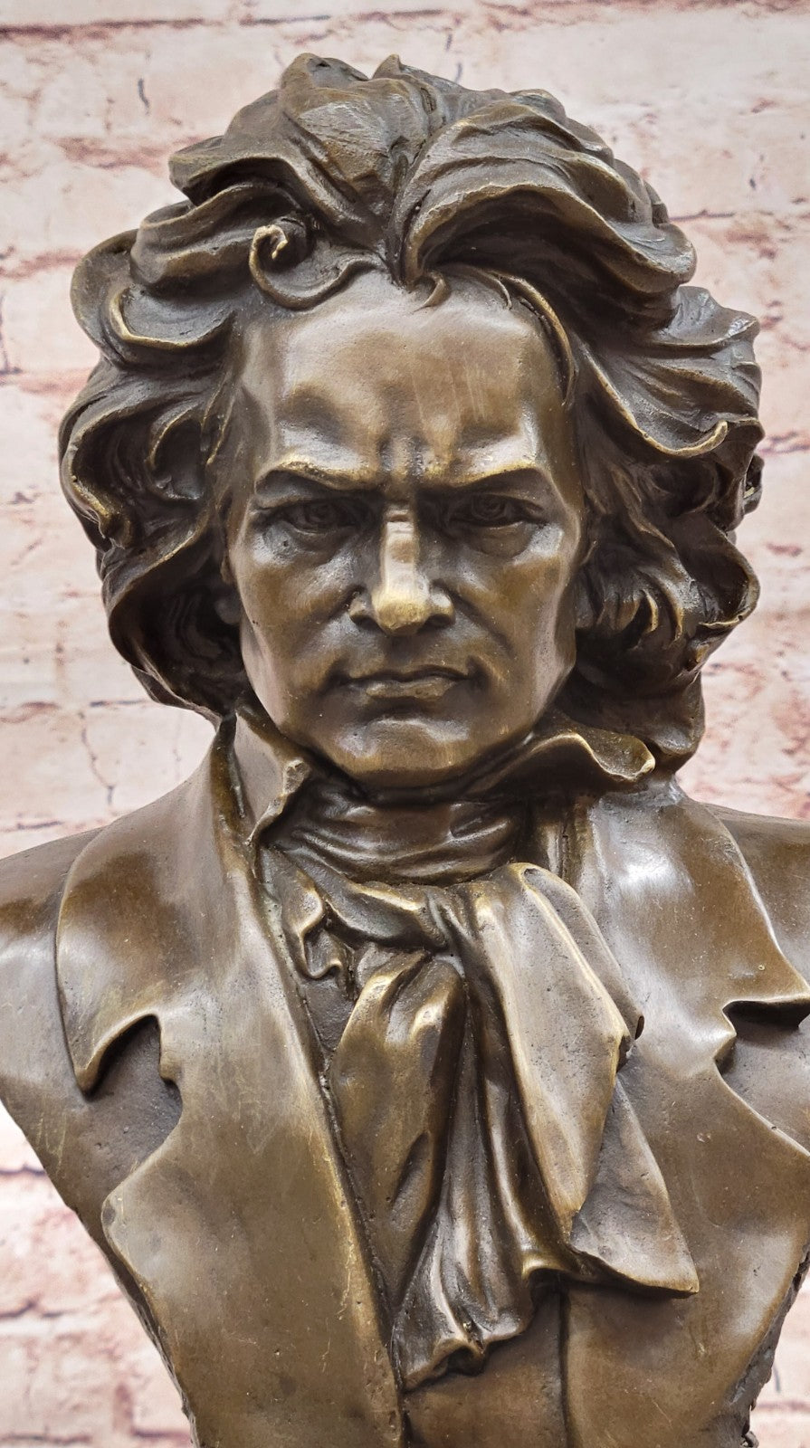 Handcrafted Detailed Beethoven Made by Lost Wax Method Beethoven Head Bronze Sta