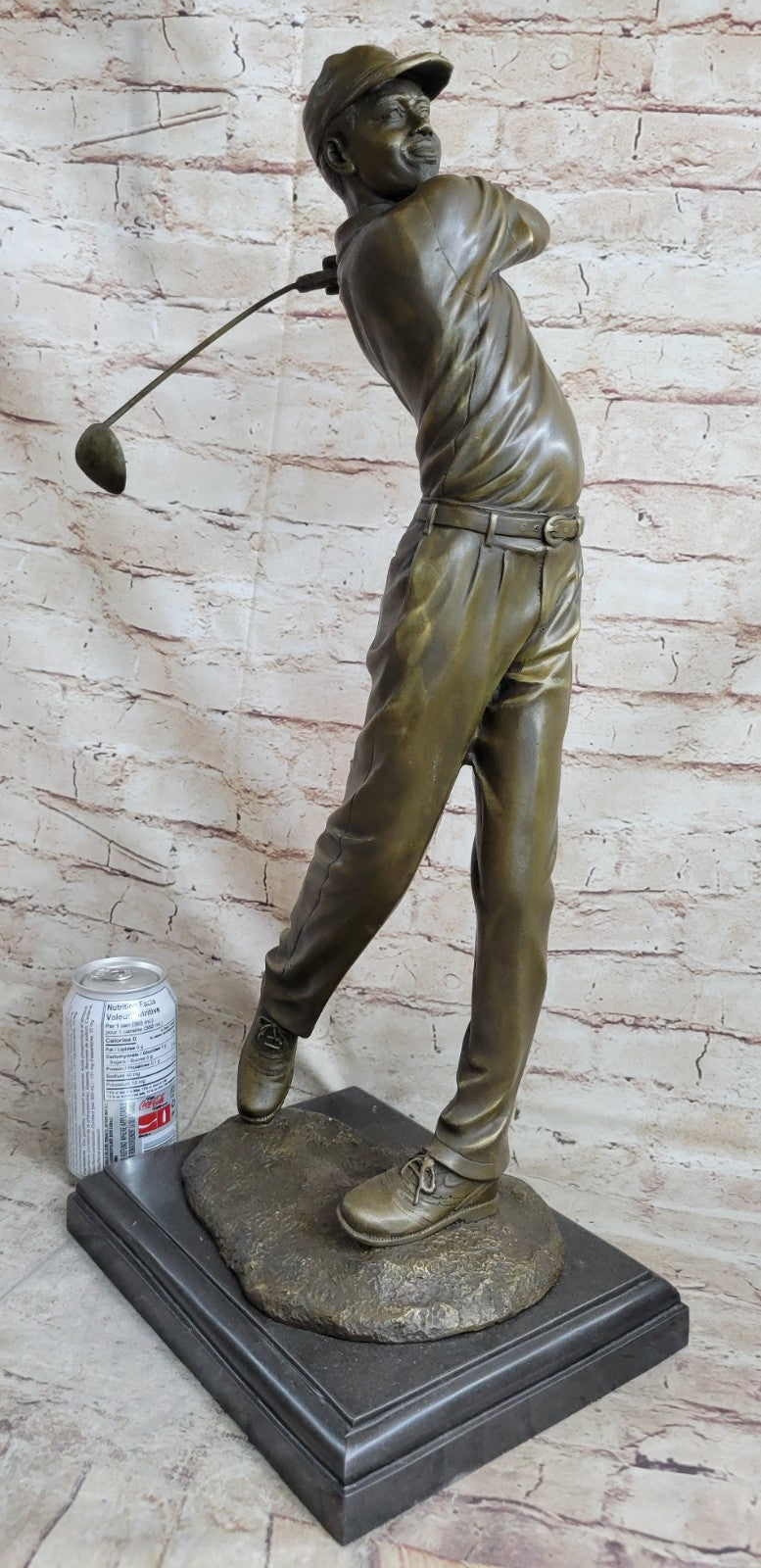 Handcrafted Superb Detailed Huge Male Golfer Golf Sport Memorabilia Bronze Statu