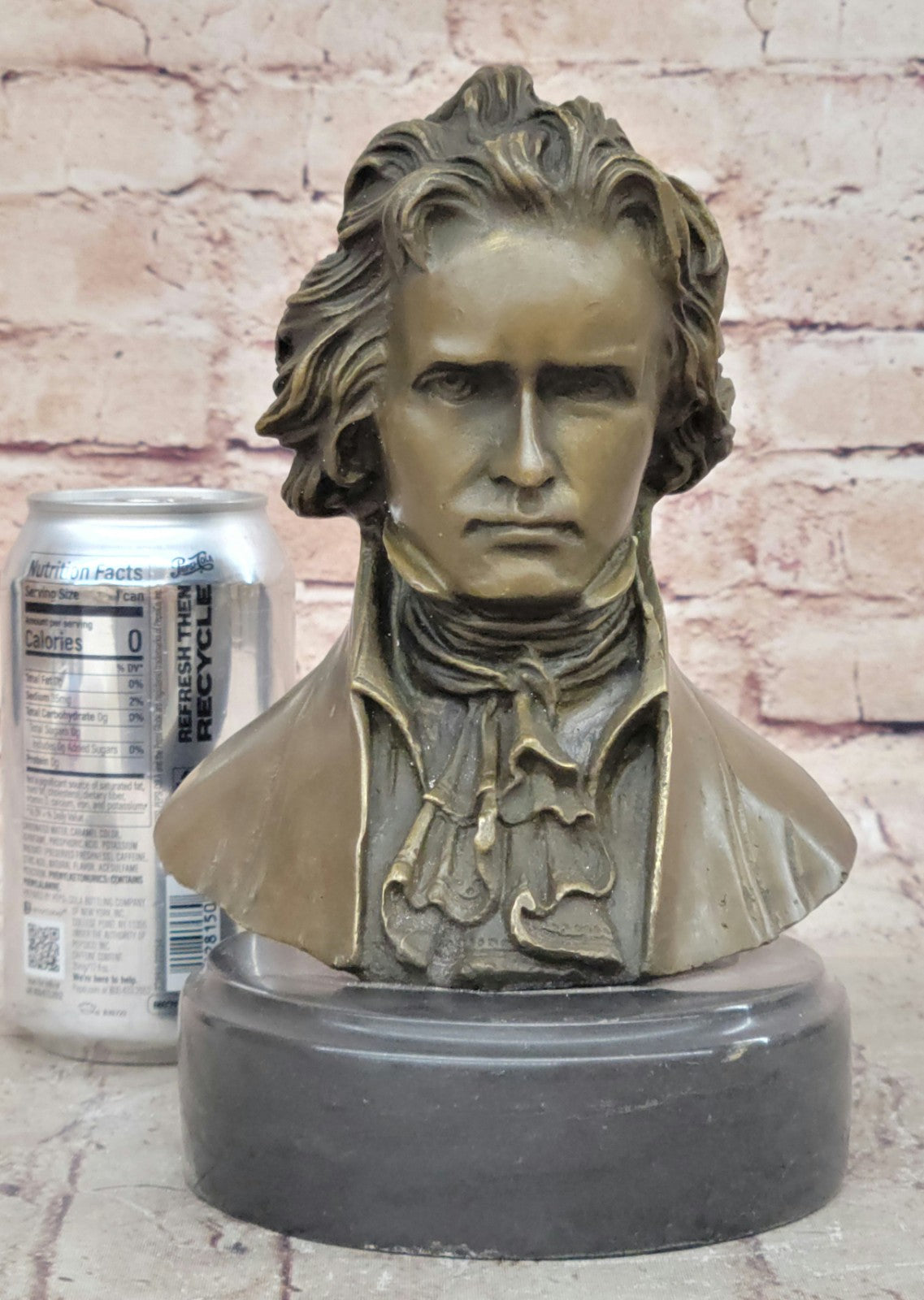 BEETHOVEN Genuine Bronze Cast Stone ATTILA`s Original Artwork Bust Sculpture