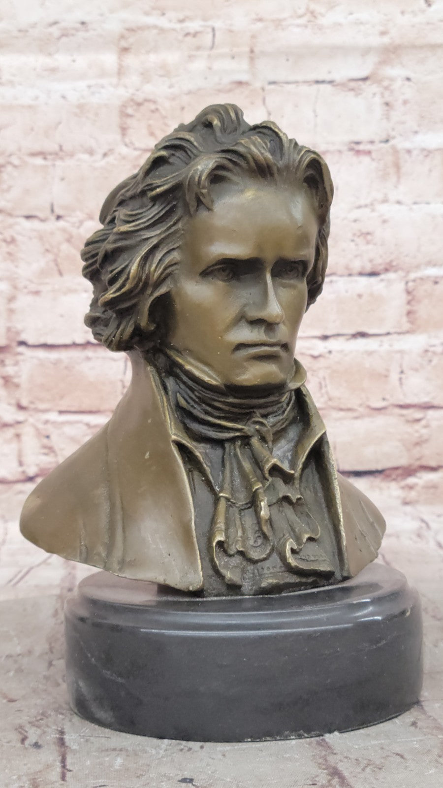 BEETHOVEN Genuine Bronze Cast Stone ATTILA`s Original Artwork Bust Sculpture