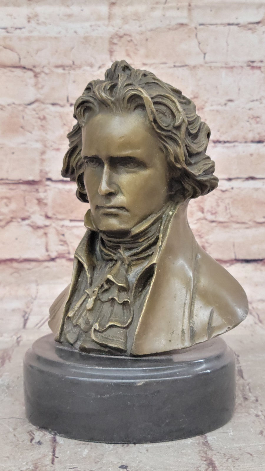 BEETHOVEN Genuine Bronze Cast Stone ATTILA`s Original Artwork Bust Sculpture