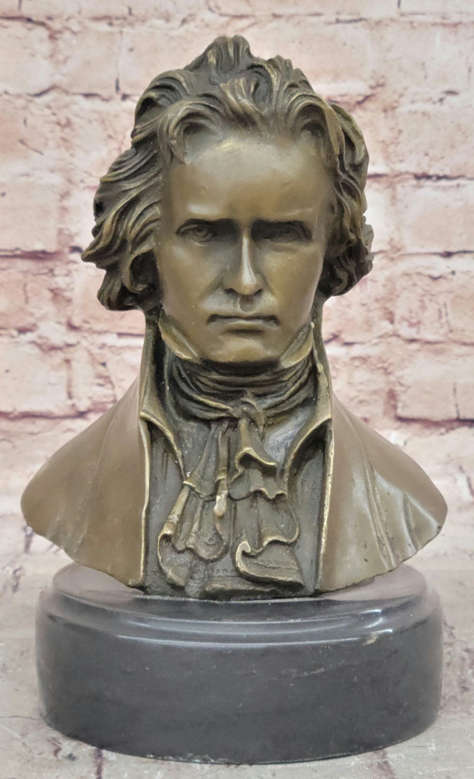 BEETHOVEN Genuine Bronze Cast Stone ATTILA`s Original Artwork Bust Sculpture