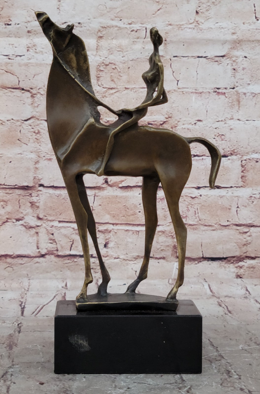 Abstract Animal Bronze Sculpture "Horse" Homage to Salvador Dali signed Figurine