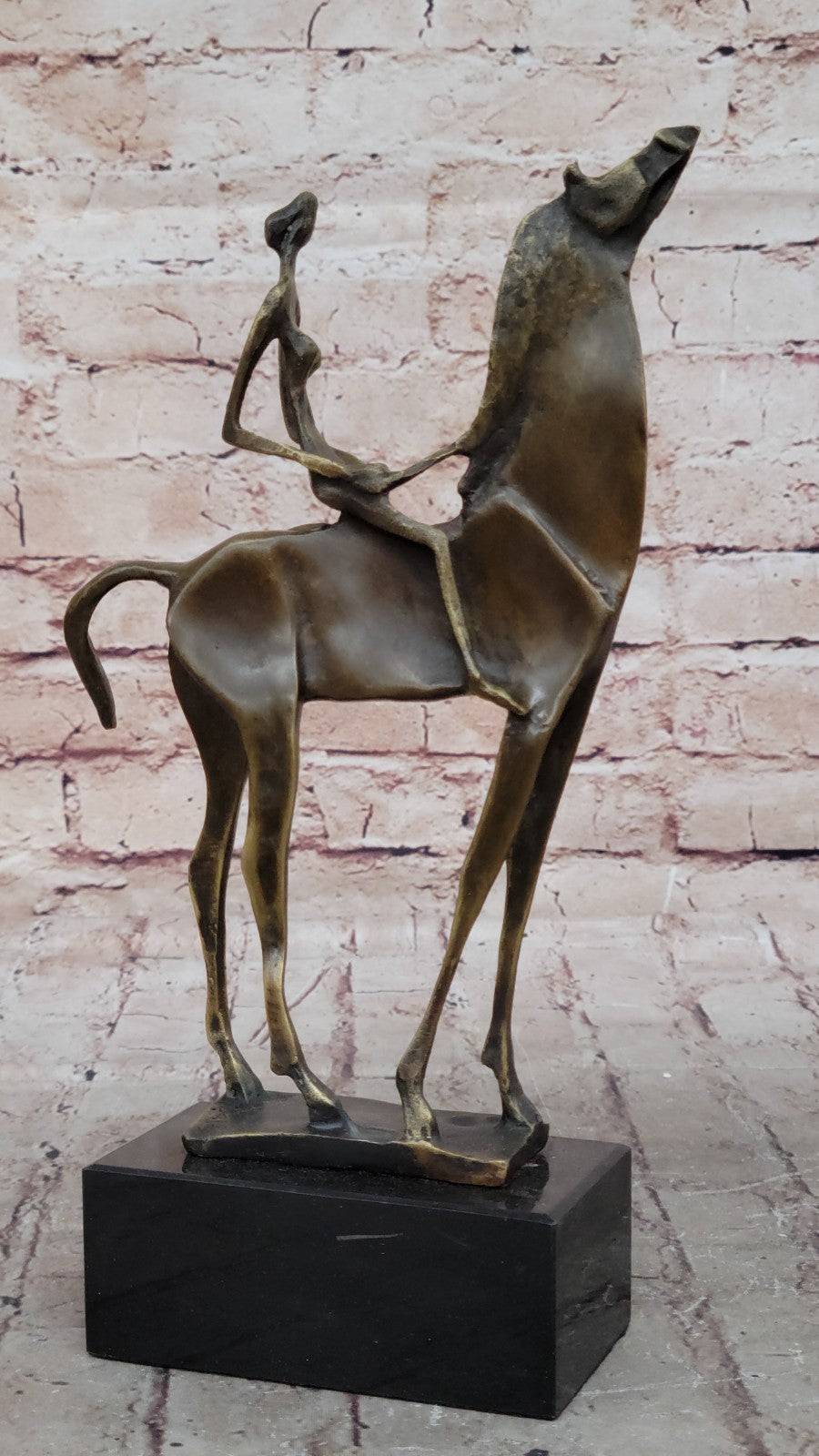 Abstract Animal Bronze Sculpture "Horse" Homage to Salvador Dali signed Figurine