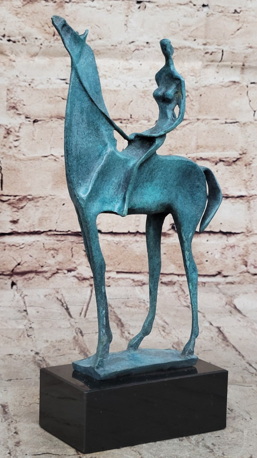Collectible Modern Art Bronze Sculpture Woman on Horse by Salvador Dali Sale