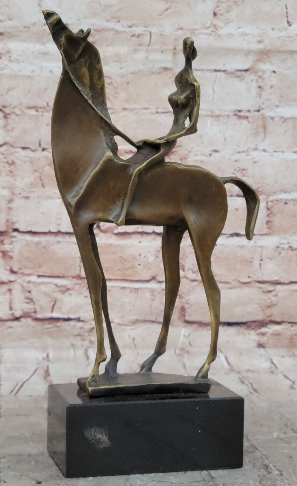 Abstract Animal Bronze Sculpture "Horse" Homage to Salvador Dali signed Figurine