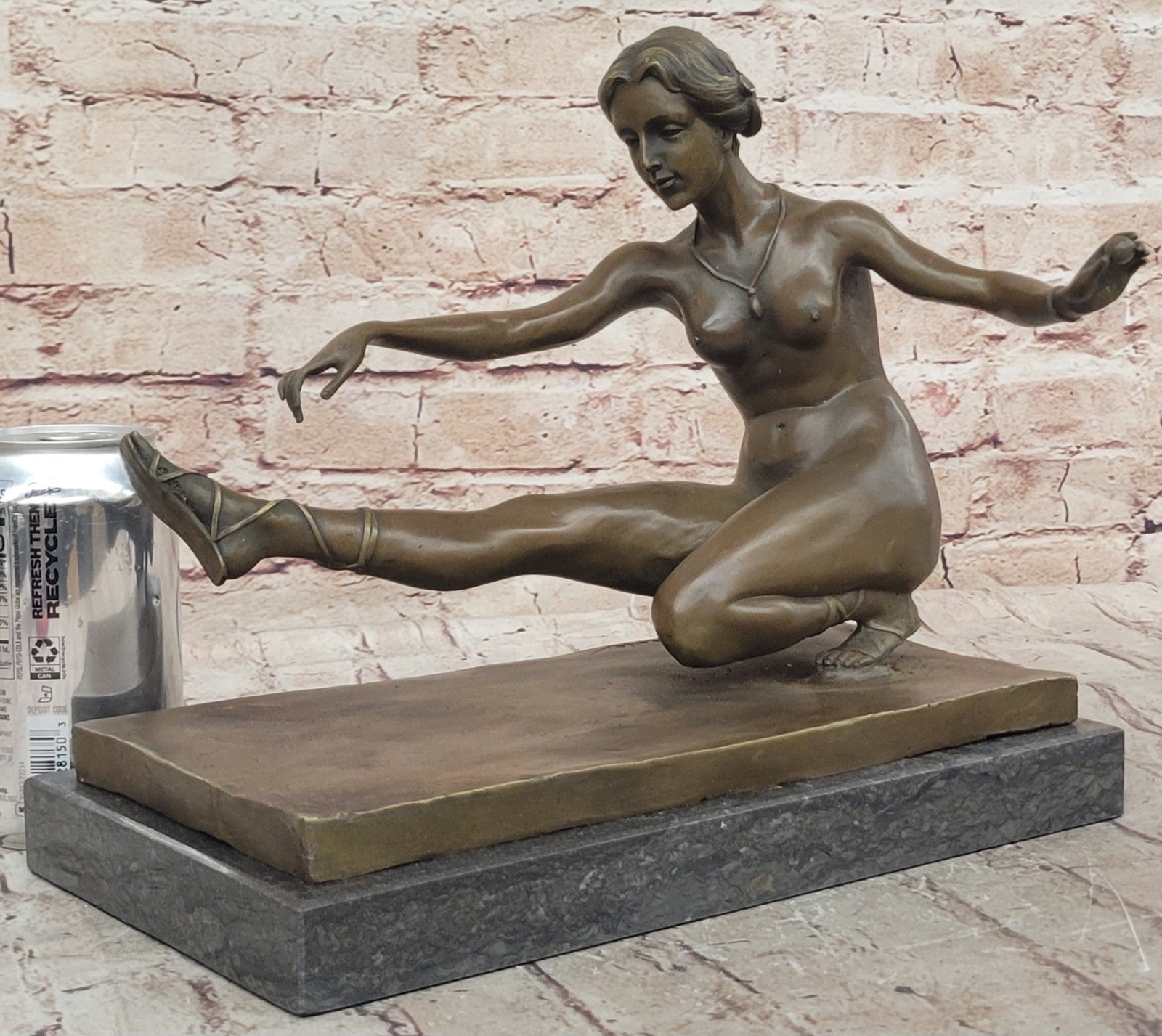 Art Deco Nude Female by French Artist Jean Patoue Bronze Sculpture Statue