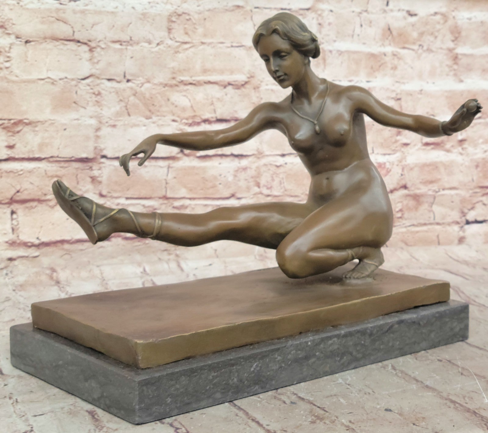 Art Deco Nude Female by French Artist Jean Patoue Bronze Sculpture Statue