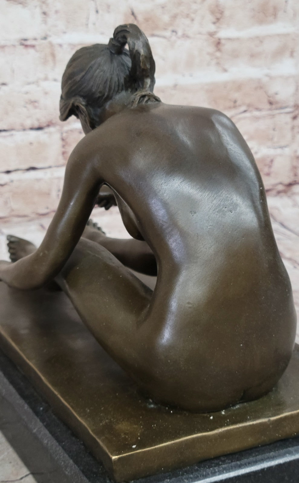 SIGNED DECO BRONZE SCULPTURE CUBISM NUDE GIRL ABSTRACT MODERN ART STATUE FIGURE